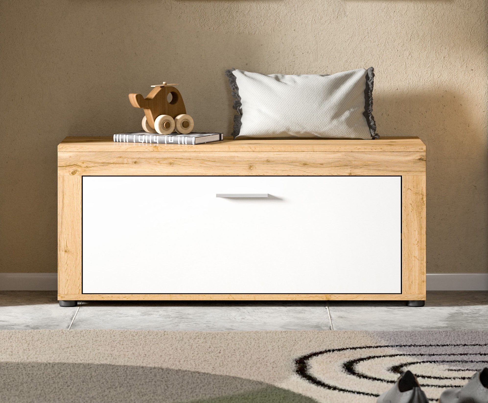 Sitzbank HOME AFFAIRE, B:100cm H:44cm T:35cm, braun, FSC-zertifiziertes Holz, Esszimmer, Sitzbänke, "Aosta Sitzbank", Sitzbank, B: 100 cm, Flur,