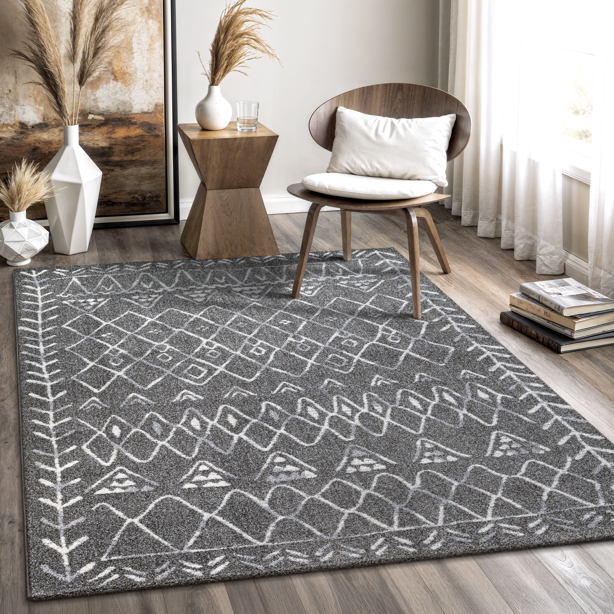 Sanat Teppich "Boho 8200, auch als Läufer und in Rund" rechteckig 10 mm Höhe Kurzflor, robust, Boho, Scandic, für Fussbodenheizung geeignet