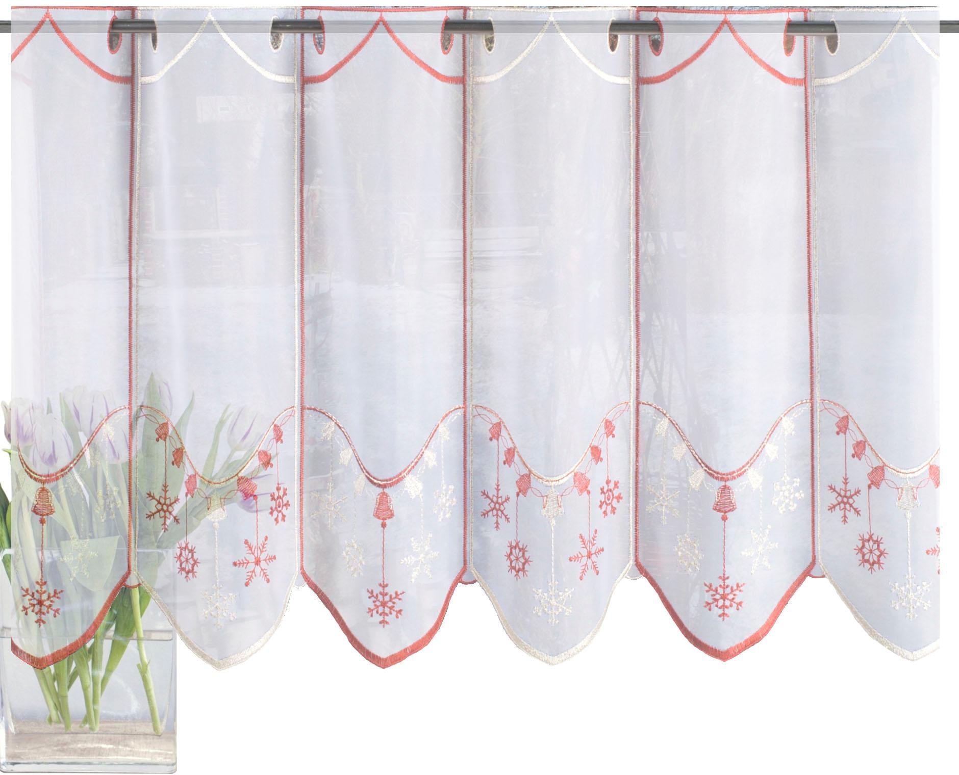 HOME WOHNIDEEN Scheibengardine »ADRIANE«, (1 St.), HxB: 45x130, bestickt