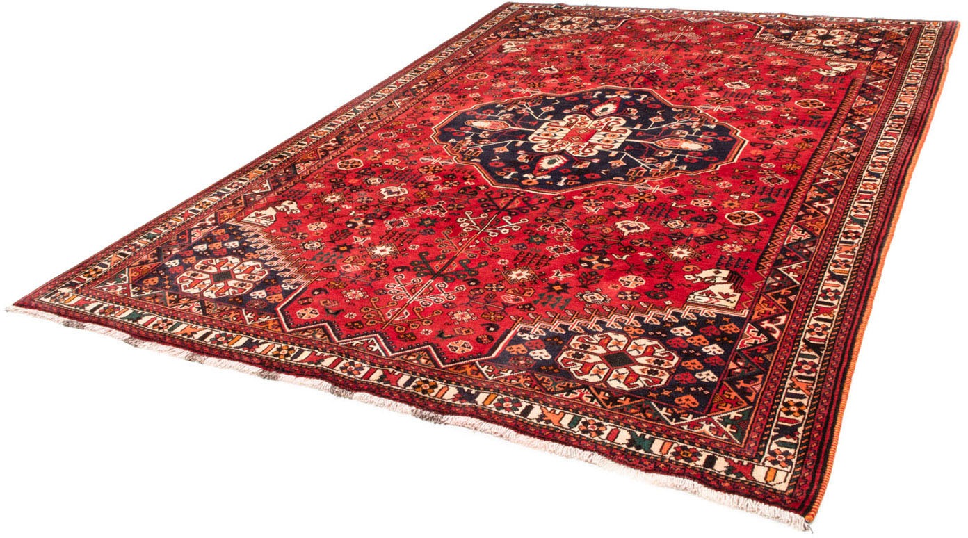 Wollteppich »Hosseinabad Medaillon Rosso chiaro 122 x 81 cm«, rechteckig, Handgeknüpft