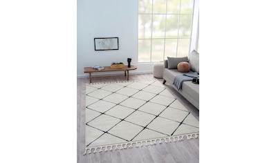 Hochflor-Teppich »Moroccan Square«, rechteckig, modern, marokkanisches Design, Rauten...