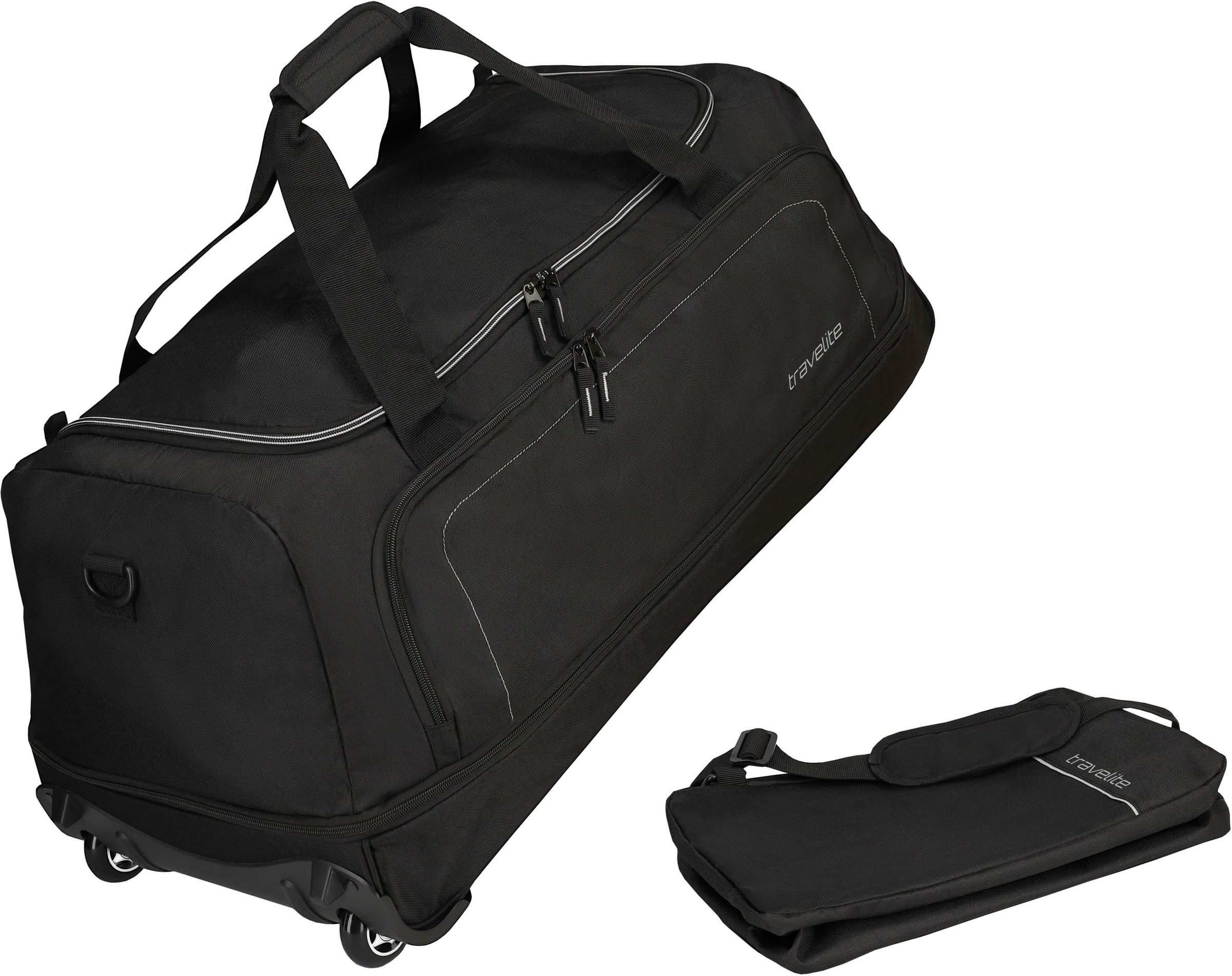travelite Reisetasche »Basics, 78 cm, schwarz«, mit Umhängetasche kaufen