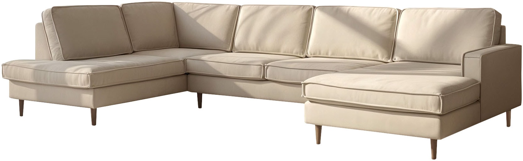 Home affaire Wohnlandschaft »Pinto Skandi, 350 cm, U-Form, XXL, mit Ottomanen«