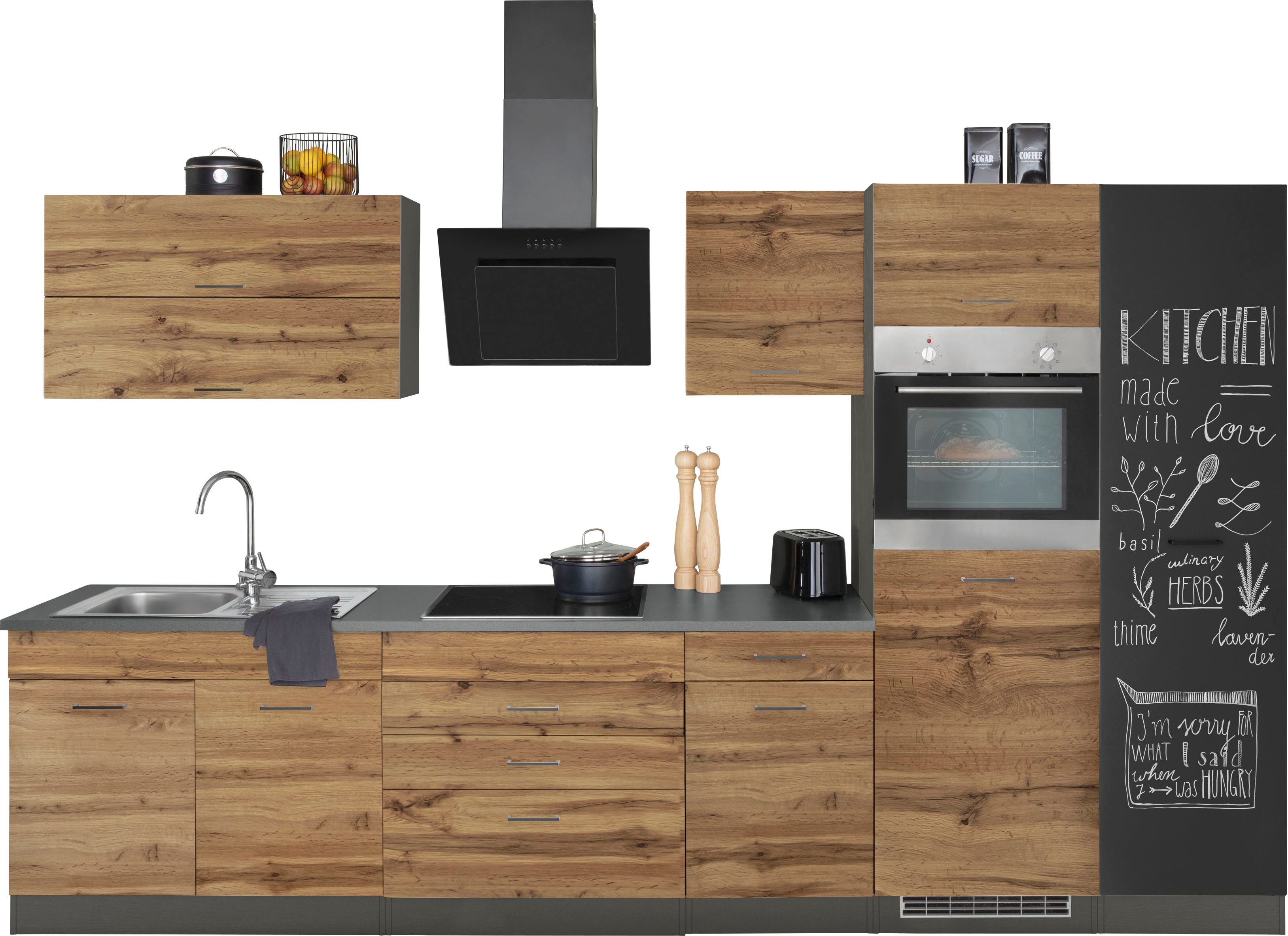 KOCHSTATION Küchenzeile "KS-Trier" mit E-Geräten, Breite 340 cm günstig online kaufen