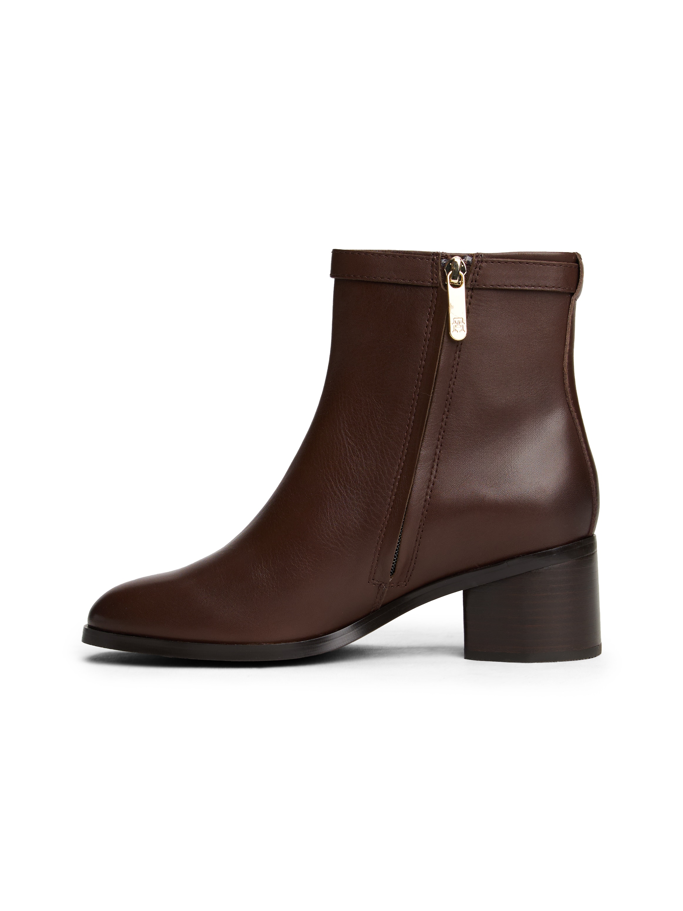 Tommy Hilfiger Stiefelette »TH BUCKLE RIDING MID HEEL BOOTIE«, Blockabsatz, Businesschuh mit Zierschnalle am Schaftrand