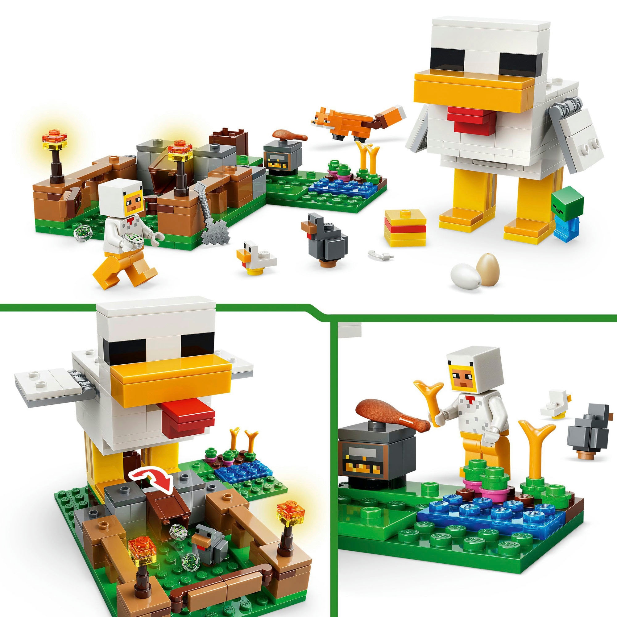 LEGO® Konstruktionsspielsteine »Hühnerfarm (21585), LEGO Minecraft« Made in Europe