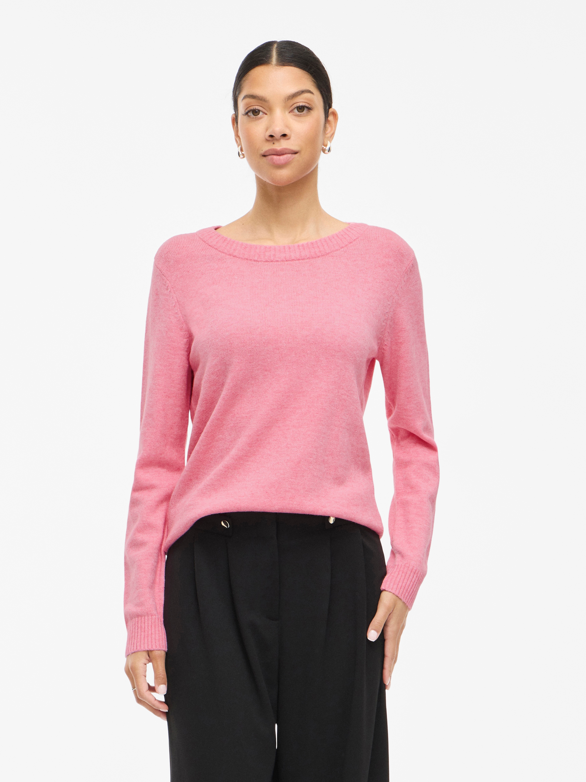 Vila Rundhalspullover "VIRIL O-NECK L/S KNIT TOP - NOOS" Viskosemischung, r günstig online kaufen