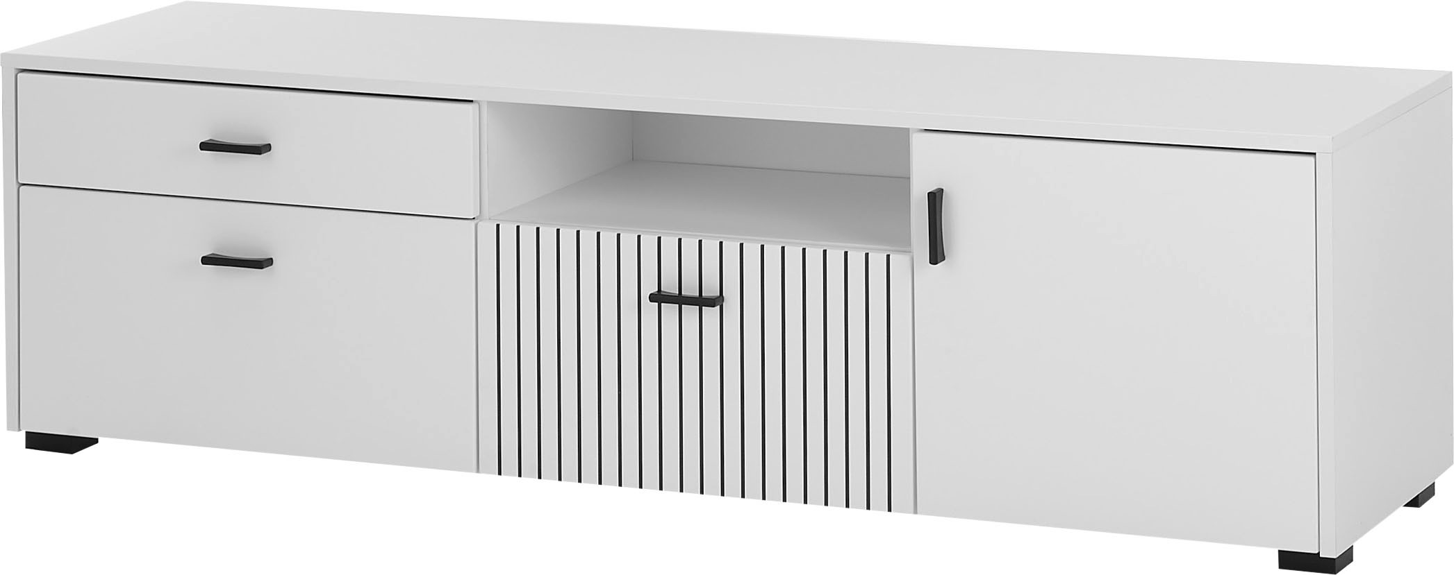 INOSIGN Lowboard »Hudson«, in moderner Trendfarbe, Griffe aus Metall (Schwarz), Breite 150 cm