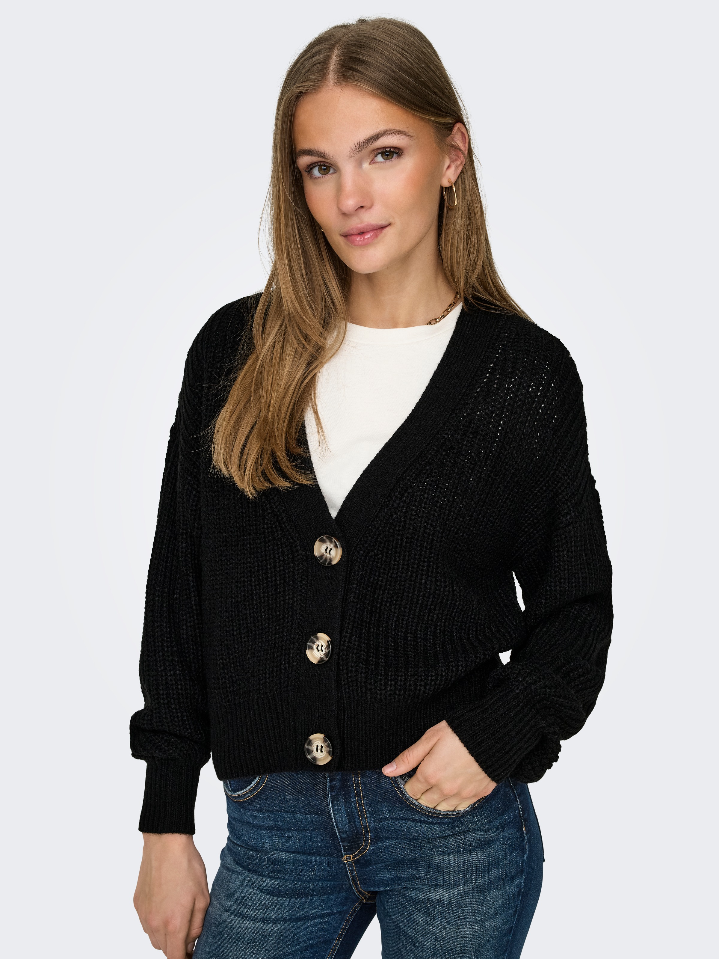 JDY Strickjacke "JDYJUSTY L/S SHORT CARDIGAN KNT NOOS" günstig online kaufen