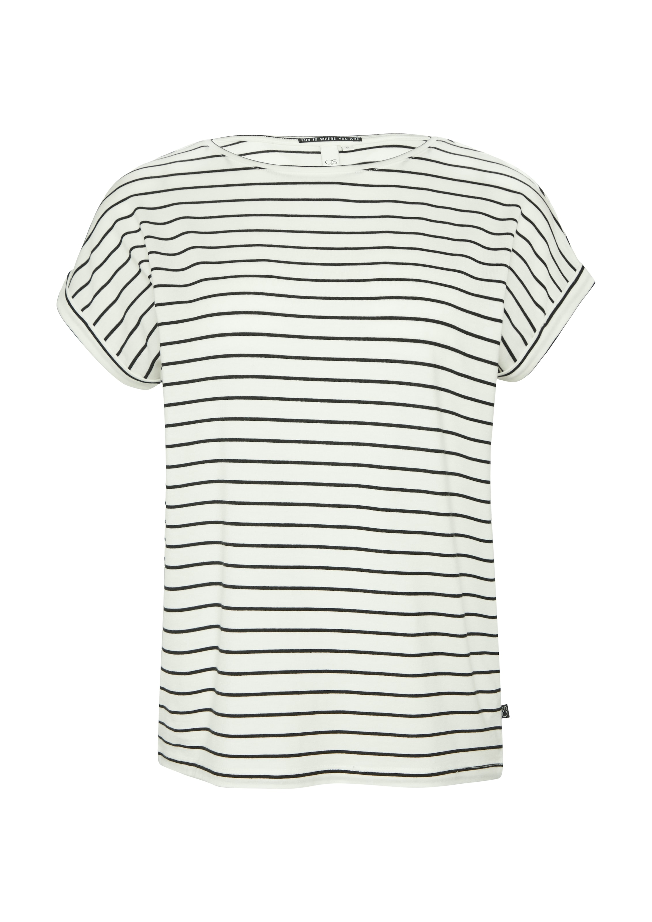 QS Kurzarmshirt, mit Ärmelaufschlag