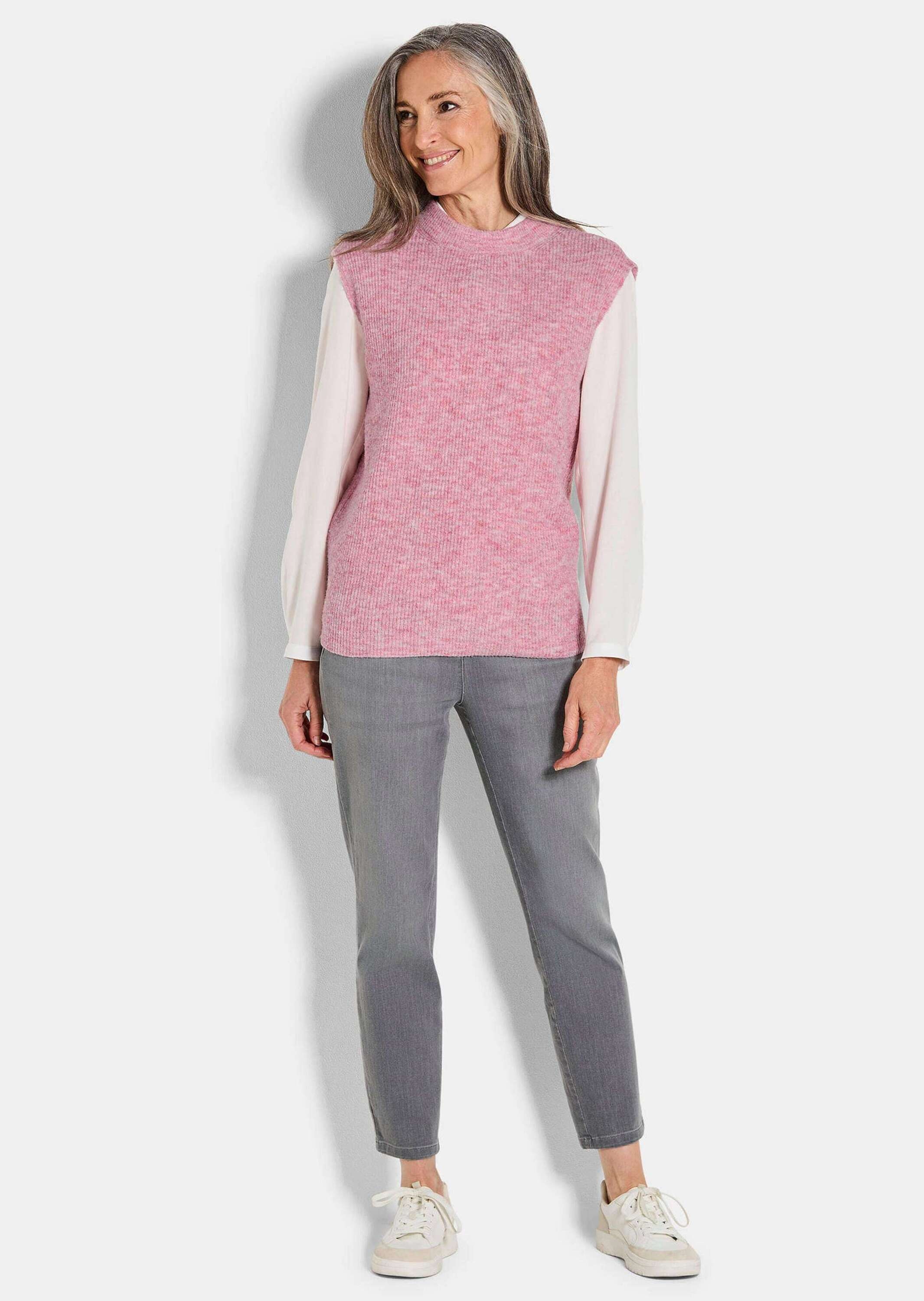 GOLDNER Rundhalspullover "Edler Rippstrick Pullunder, Stehkragen" günstig online kaufen