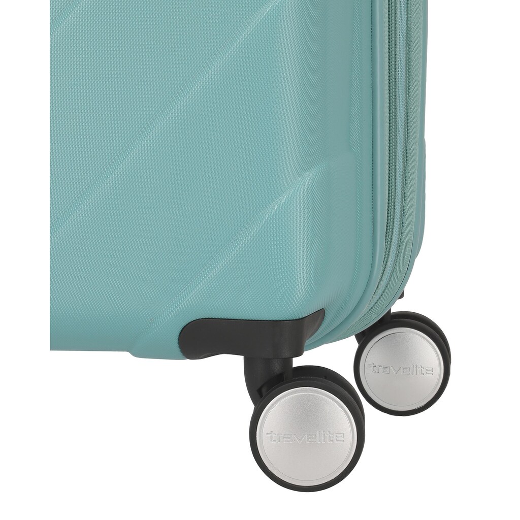 travelite Hartschalen-Trolley »Kalisto, 67 cm, aqua«, 4 Rollen, mit Volumenerweiterung;