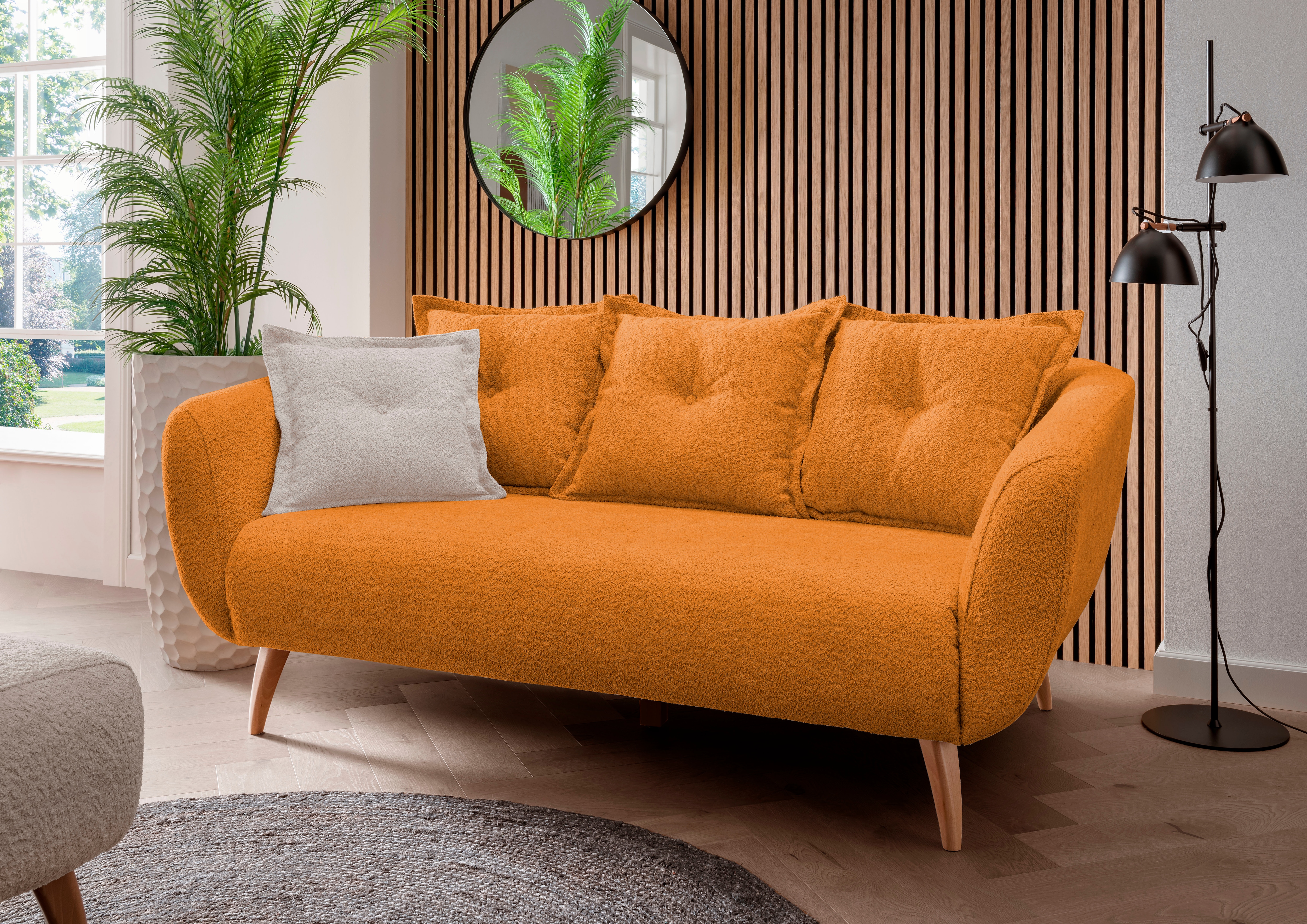 Home affaire 2,5-Sitzer "Baggio modern und romantisches Design, bequem" Zierkissen inklusive