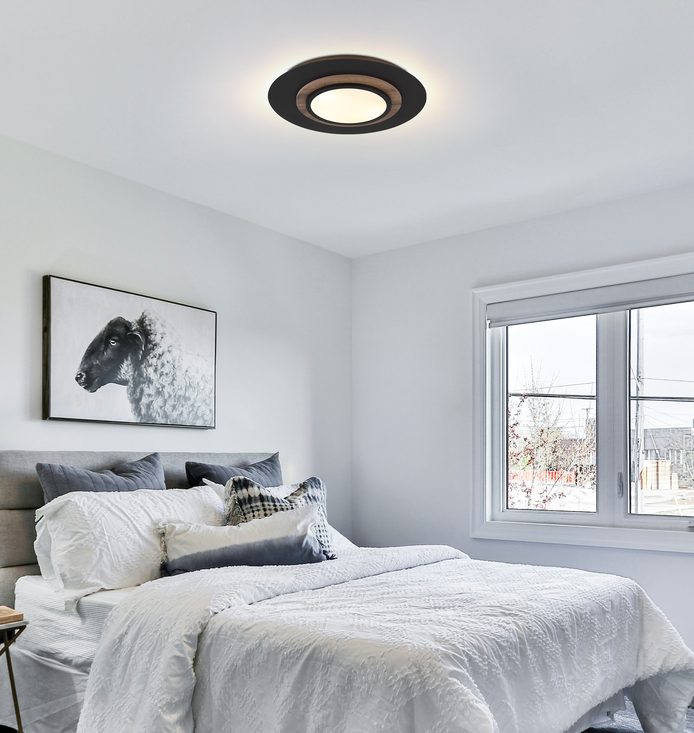 GLOBO LIGHTING Deckenleuchte »KORY« LED-Modul 1 Stk. Warmweiß Deckenlampe Wohnzimmer-Leuchte Schlafzimmer-Leuchte Flur Küche