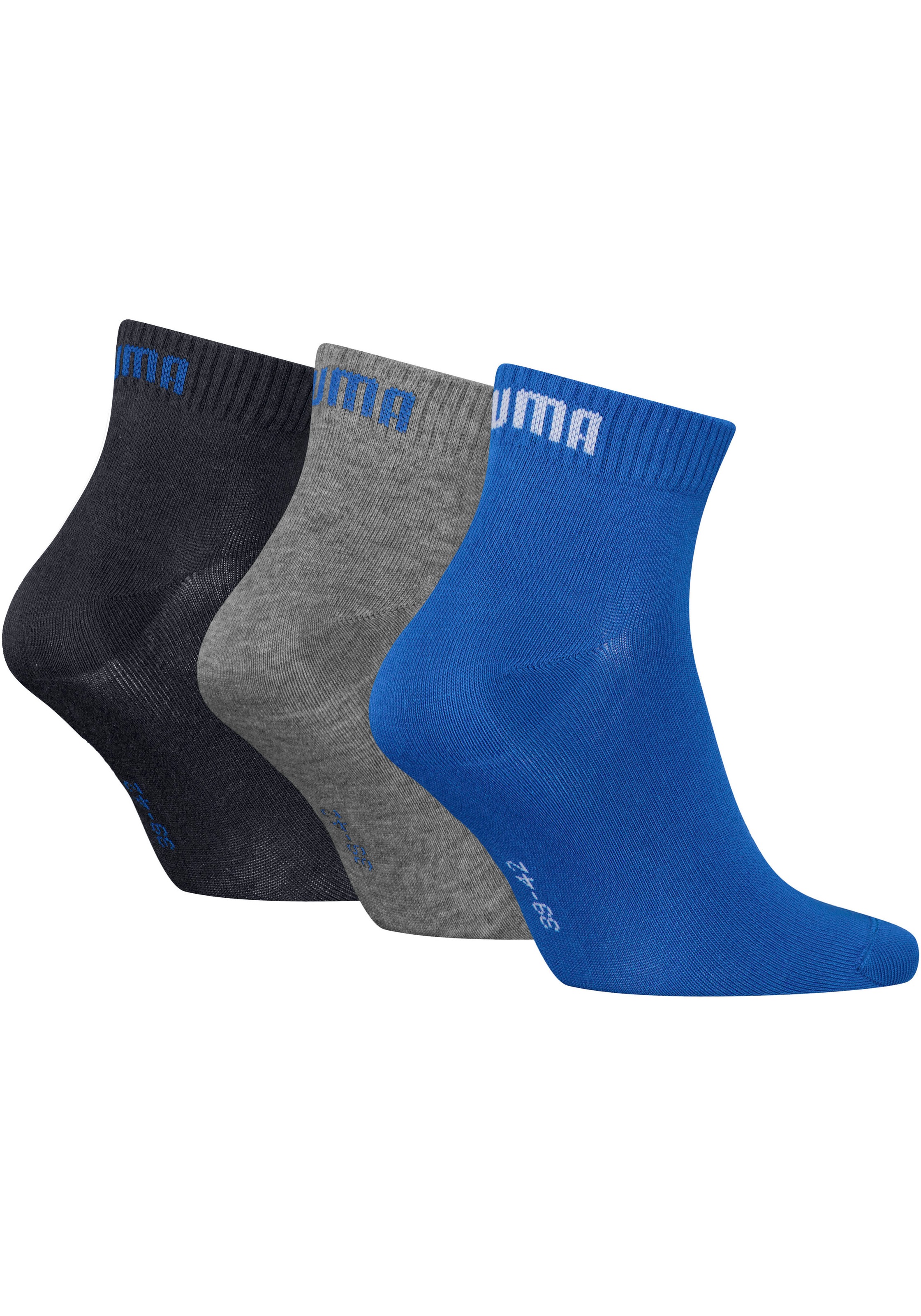 PUMA Kurzsocken "PUMA UNISEX QUARTER PLAIN 3P" 3 Paar, 3 Stk. tlg. Atmungsa günstig online kaufen