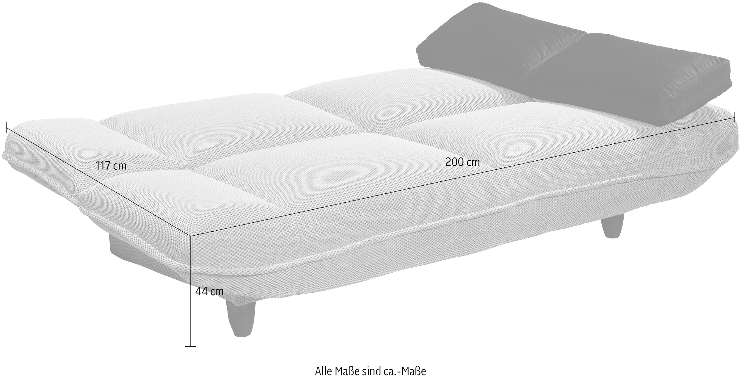 ED EXCITING DESIGN Schlafsofa »Amalia«, mit Bettkasten & 2 Zierkissen