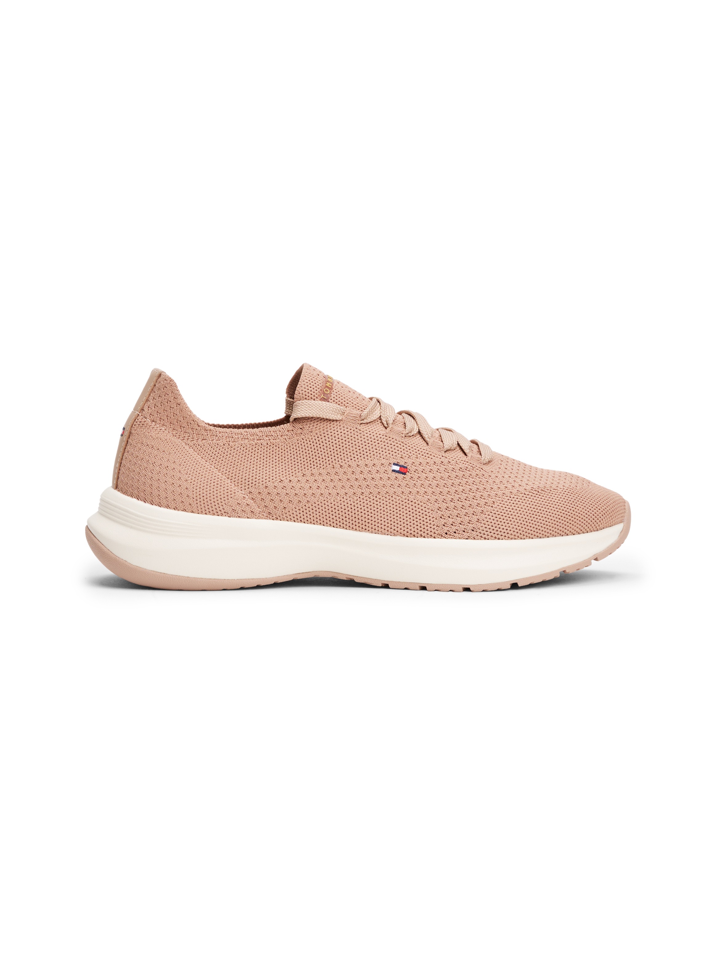 Tommy Hilfiger Slip-On Sneaker »TH KNIT RUNNER«, Freizeitschuh, Halbschuh, Schnürschuh mit gestickter Logoflag