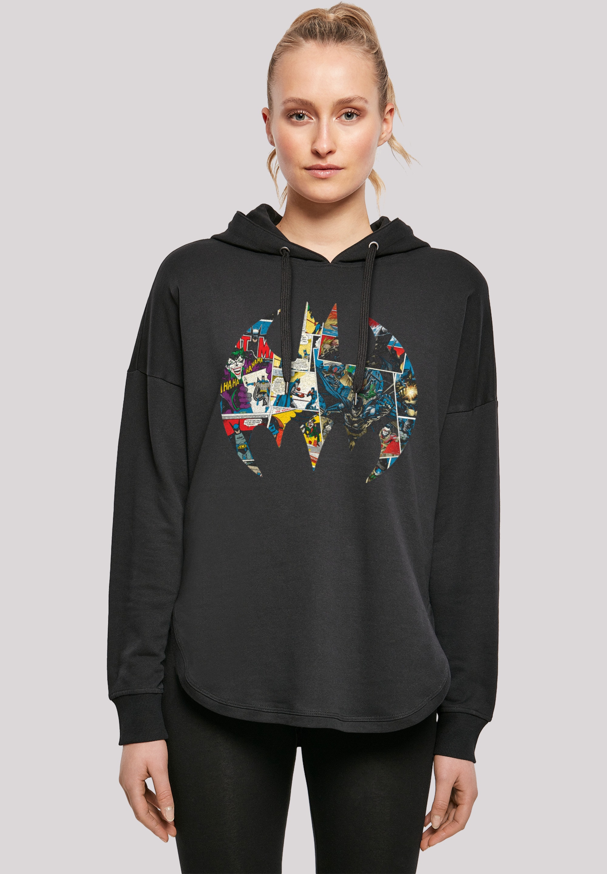 F4NT4STIC Kapuzenpullover »Damen Batman Comic Book Logo -WHT with Ladies Oversized Hoody«, (1 tlg.)