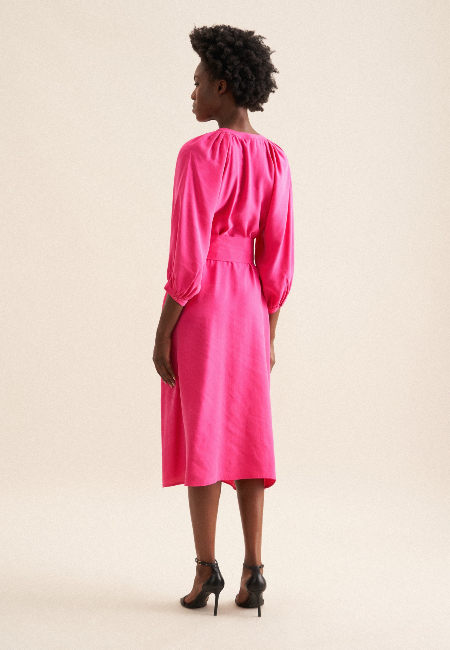 seidensticker Sommerkleid "Schwarze Rose" 3/4 Rundhals Uni günstig online kaufen