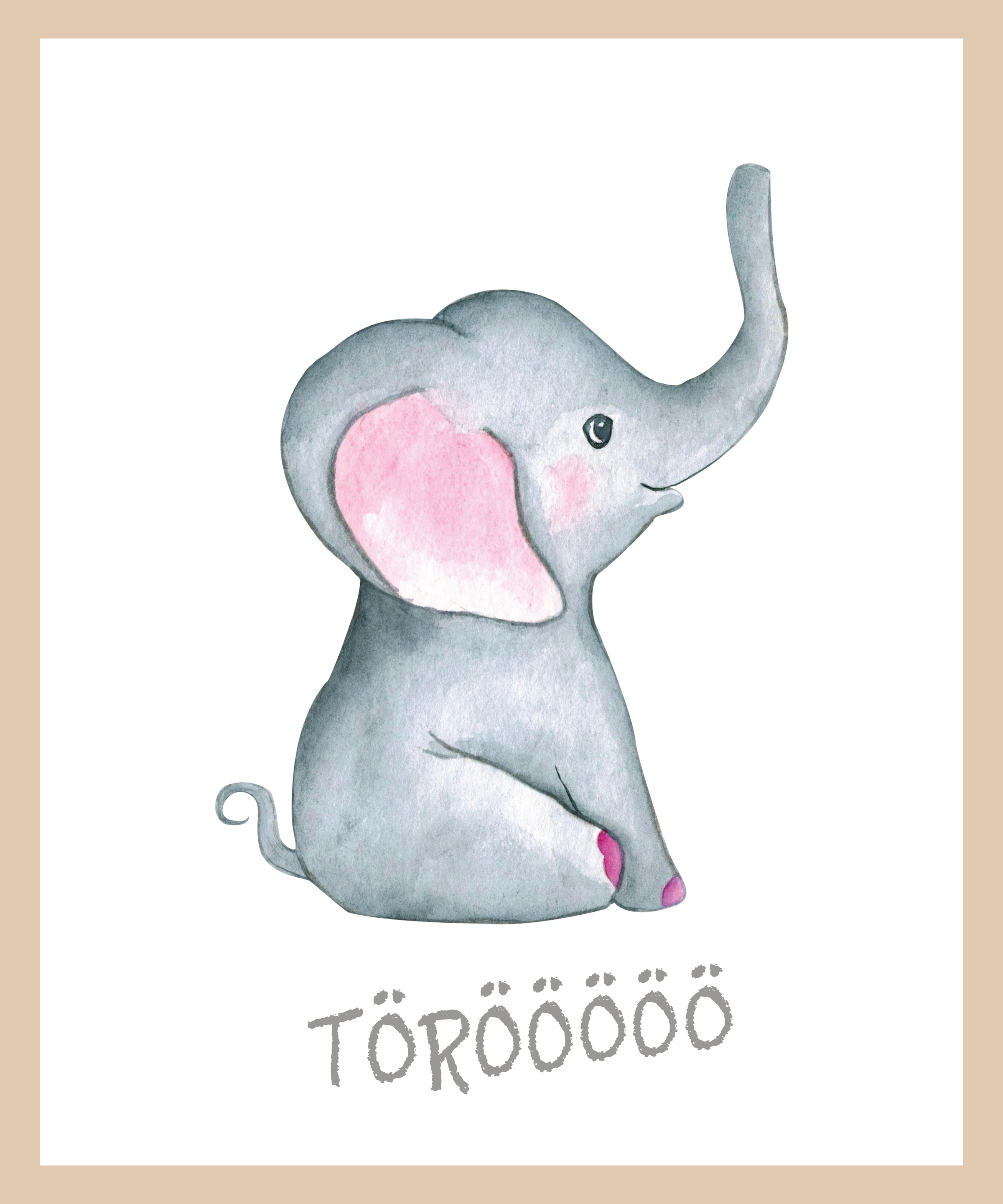 Lüttenhütt Bild mit Rahmen "oder Poster, Elefant mit Spruch", Elefant-Elefa günstig online kaufen