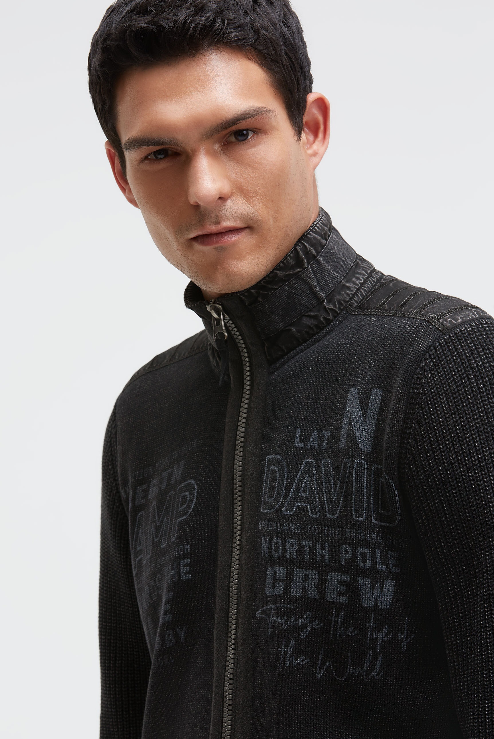 CAMP DAVID Strickjacke mit Reißverschlusstaschen