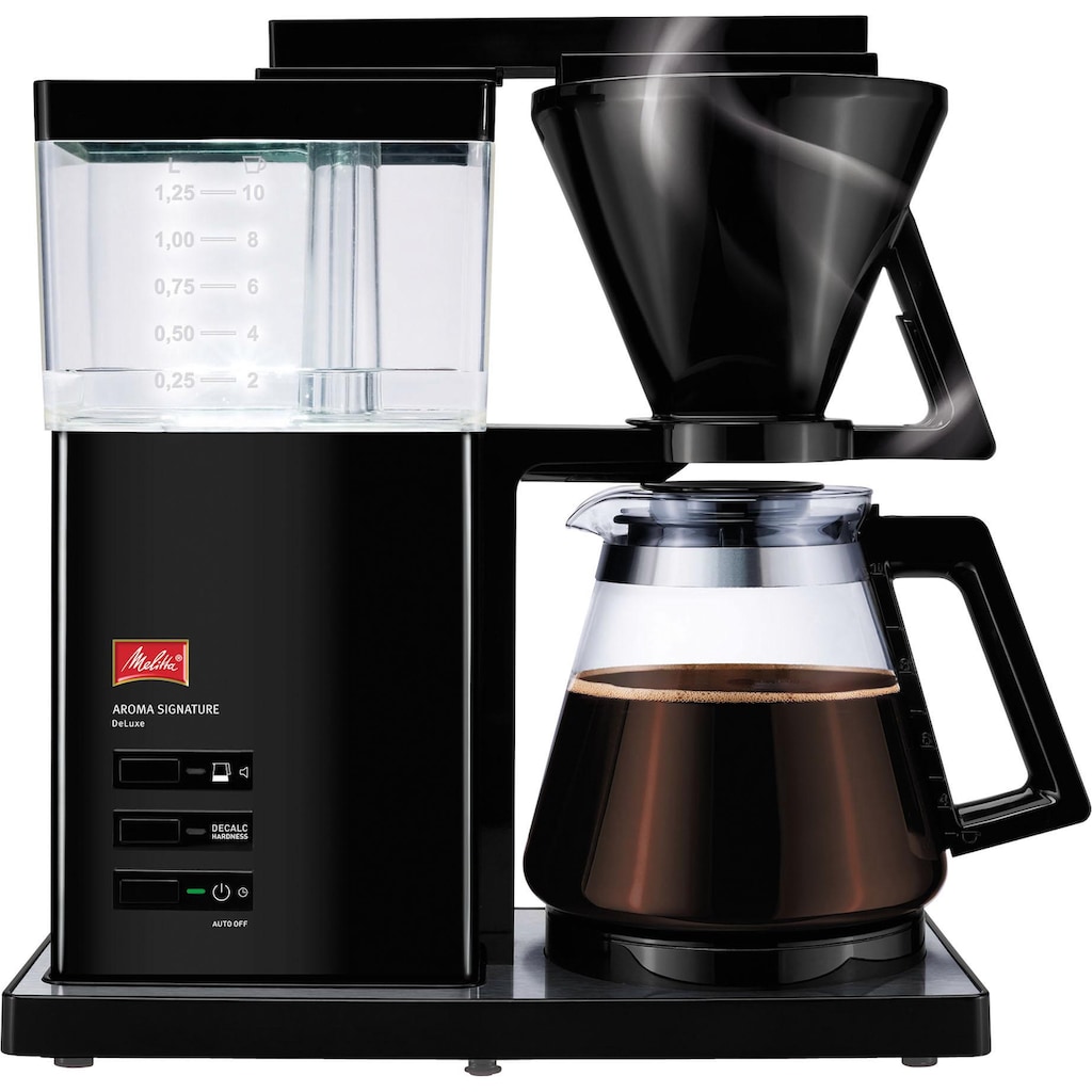 Melitta Filterkaffeemaschine »Aroma Signature Deluxe "Black" 100703«, 1,2 l Kaffeekanne, Papierfilter, 1x4