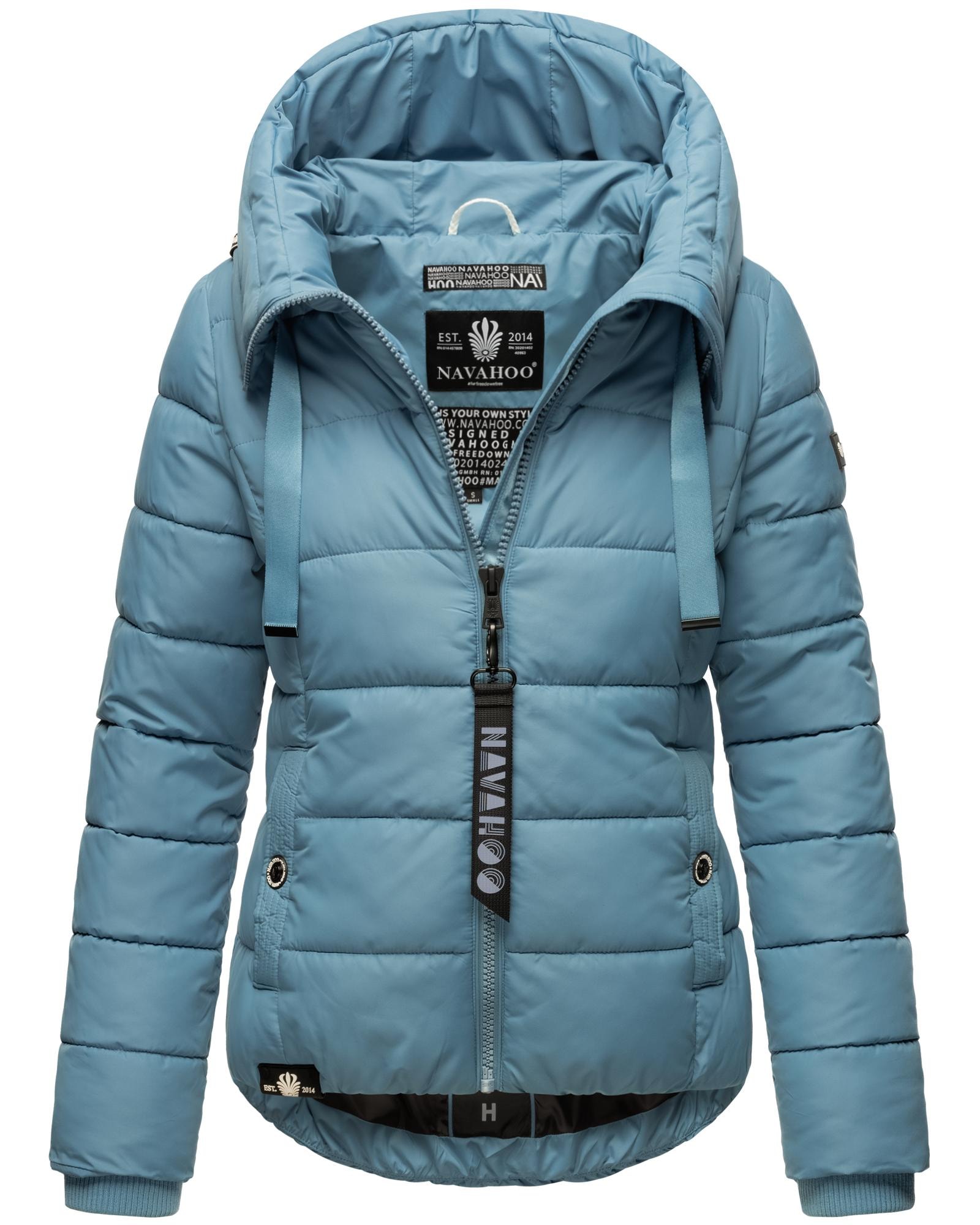 Navahoo Steppjacke »Amayaa«, mit Kapuze, stylische Damen Winterjacke mit coolen Applikationen
