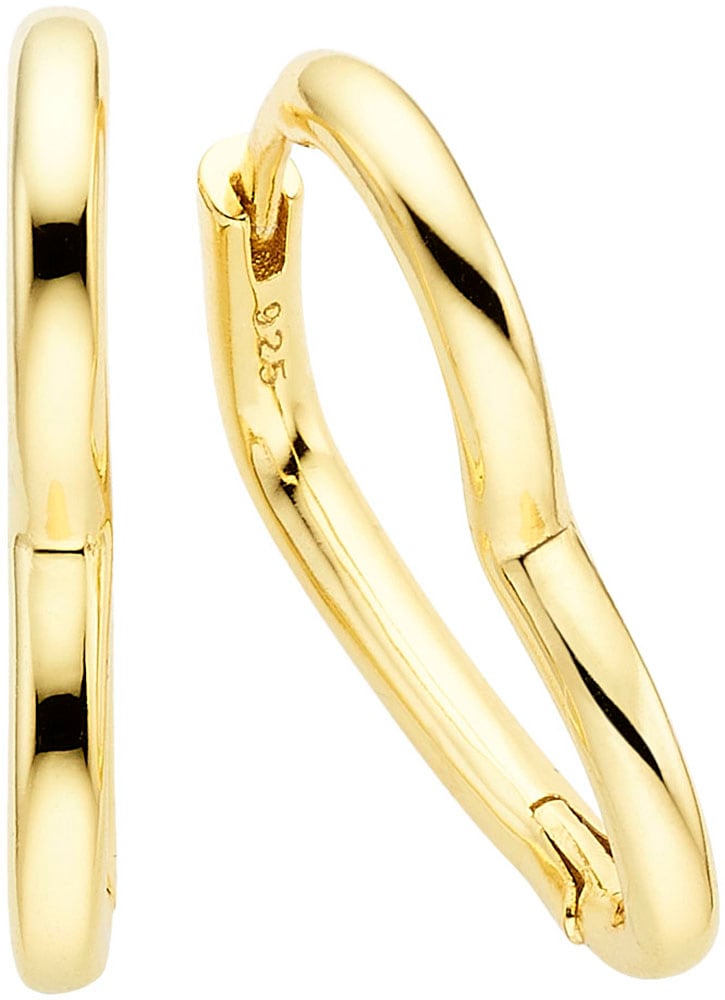 Paar Creolen "Schmuck Geschenk Ohrschmuck Ohrringe Herzform", gold (gelbgoldfarben), ANISTON JEWELRY & WATCHES, Ohrringe, Damen, Silber 925 (Sterlingsilber)