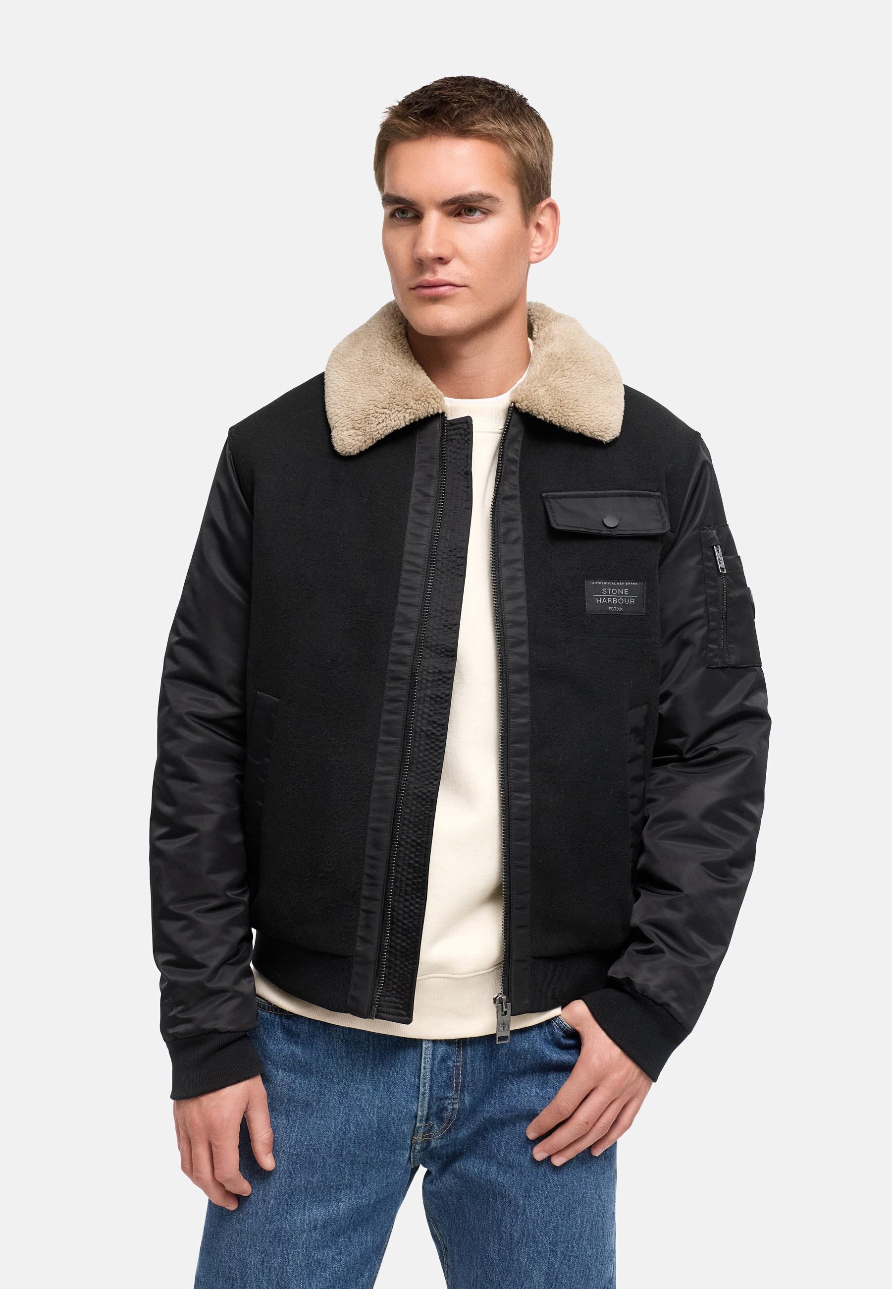 Stone Harbour Winterjacke »Somaeel XX« ohne Kapuze Warme Herren Hybridjacke mit Teddykragen