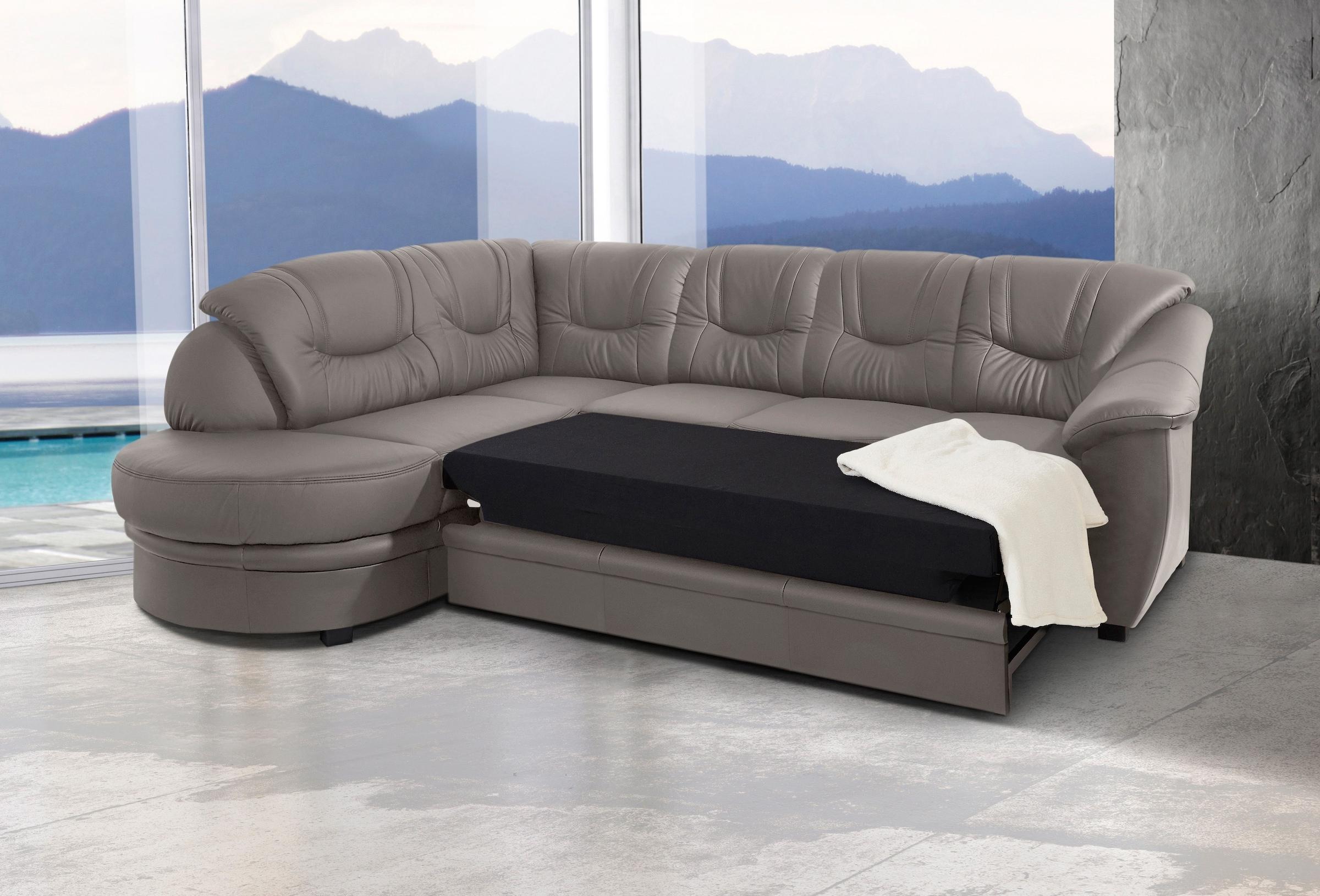 sit&more Ecksofa "Savoni L-Form", wahlweise mit Bettfunktion