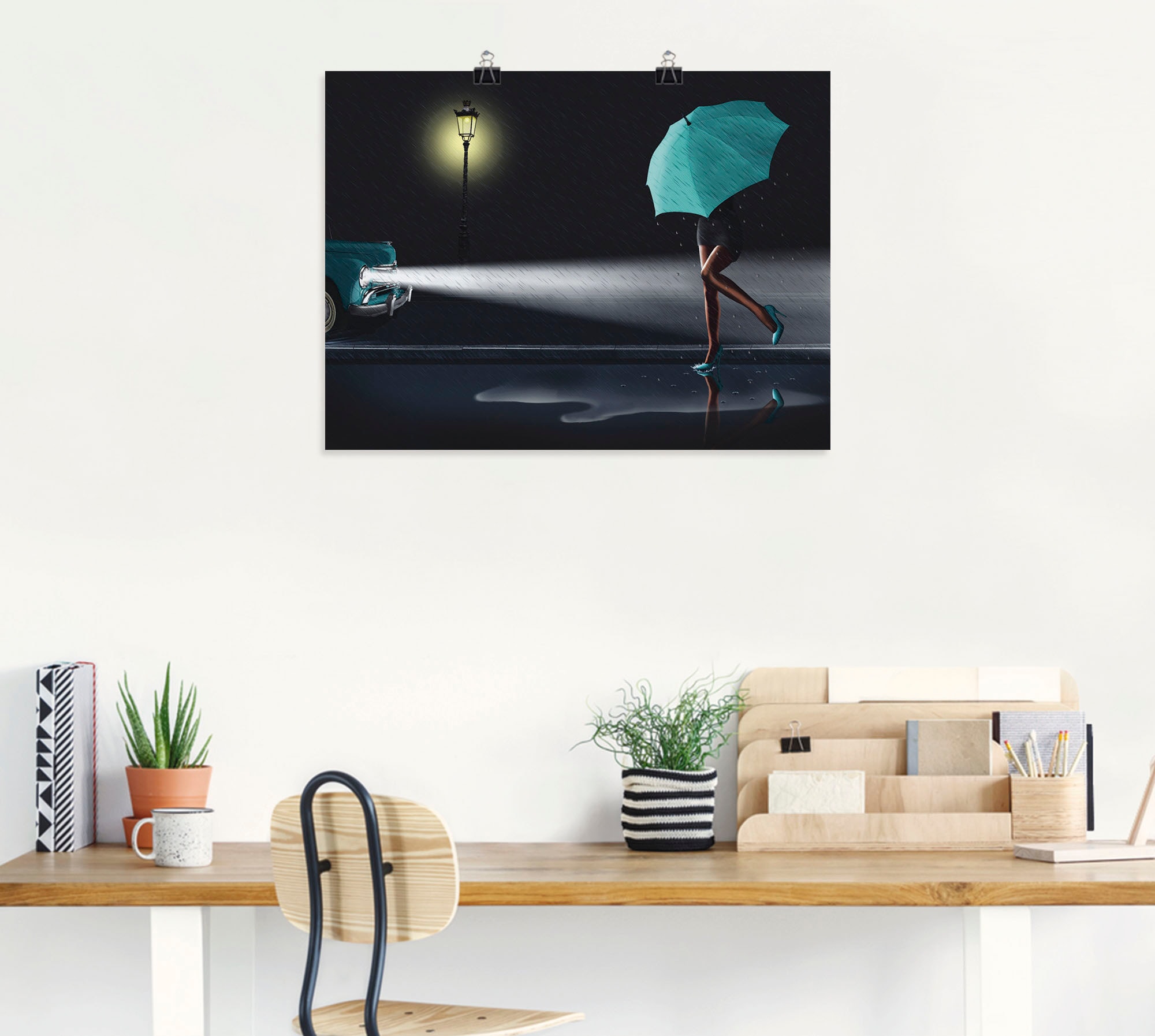 Artland Wandbild »Verregneter Tag 2« Frau 1 Stk. tlg. als Leinwandbild, Poster in verschied. Größen