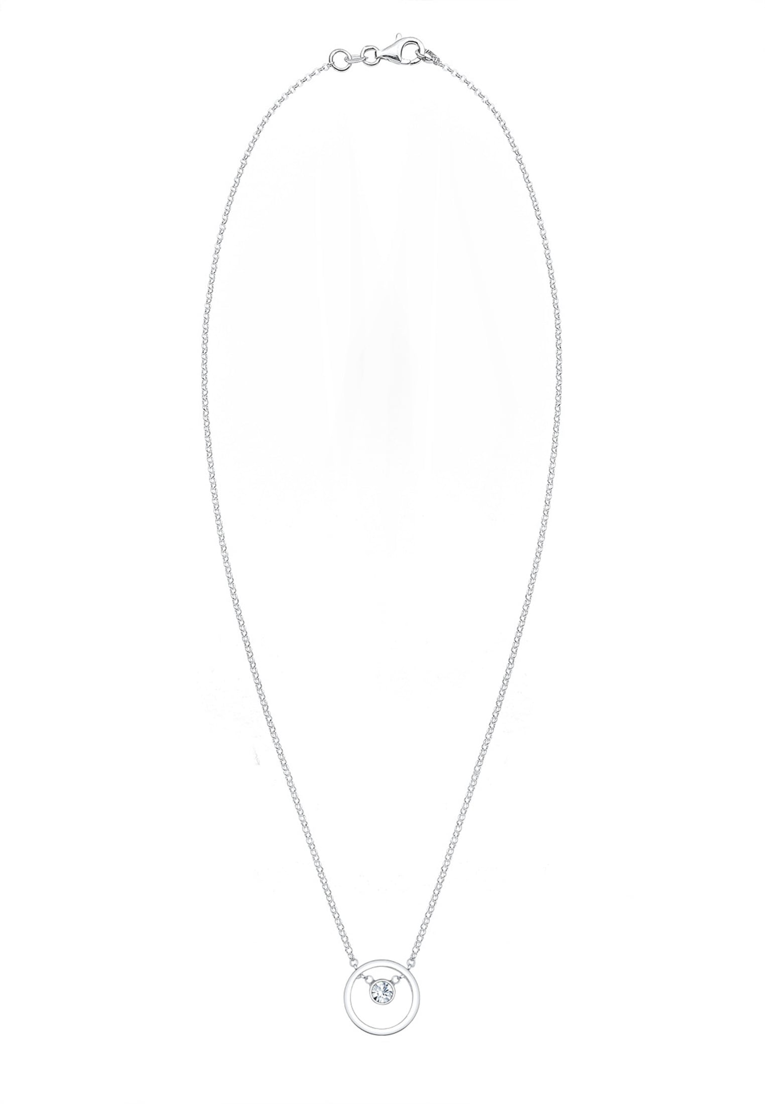 Elli Collierkettchen »Kreis Glas Kristalle Weiß 925 Sterling Silber«