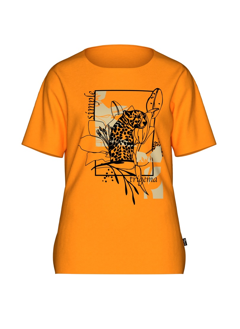 Trigema T-Shirt »TRIGEMA T-Shirt mit floralem Leo-Print« 1 Stk. tlg.