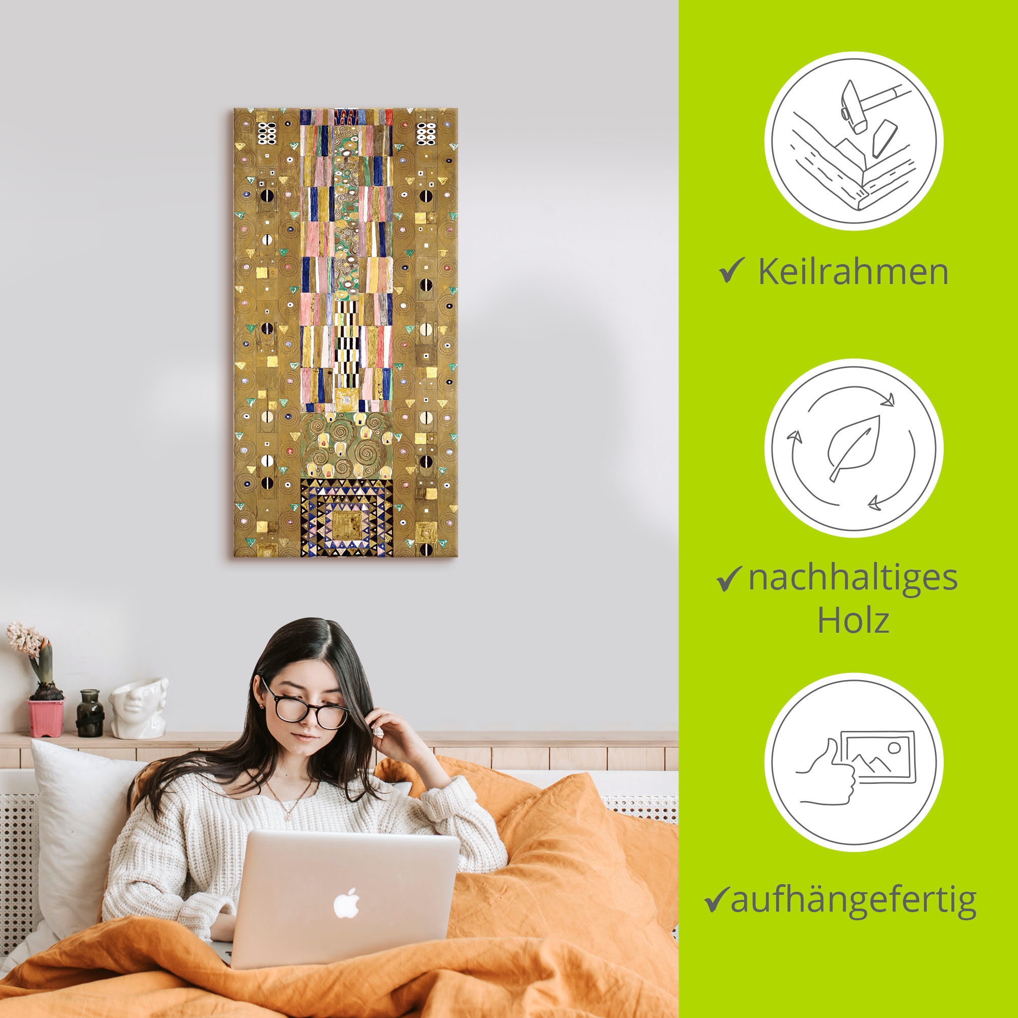 Artland Wandbild »Werkvorlage zum Stocletfries. Schmalwand«, Muster, (1 St.), als Leinwandbild, Poster, Wandaufkleber in verschied. Größen