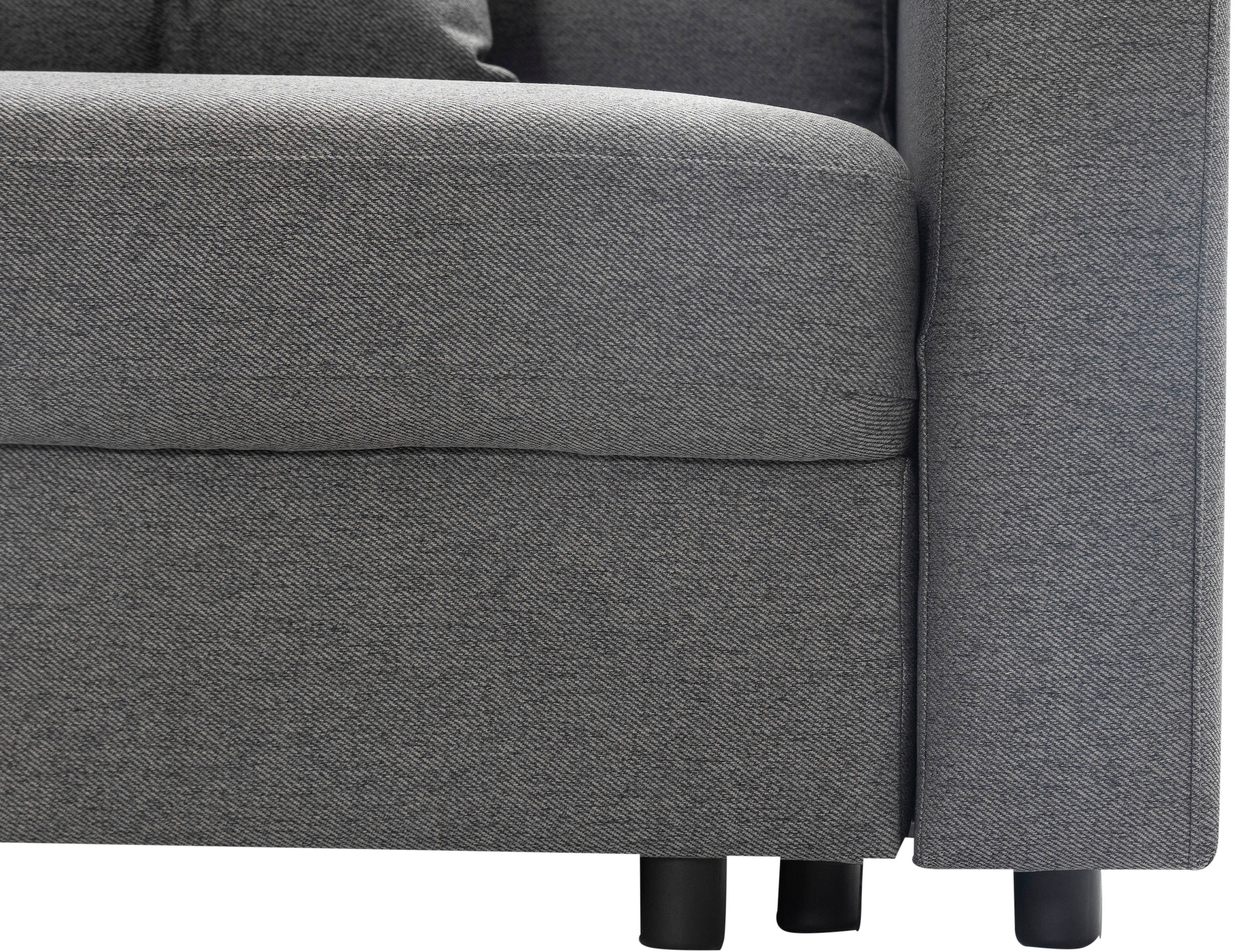 OTTO home Schlafsofa »LIOORA 3-Sitzer (240cm), Cord und Webstoff« Bettfunktion & Bettkasten, Premium Sitzkomfort (HR-Schaum/Federkern)
