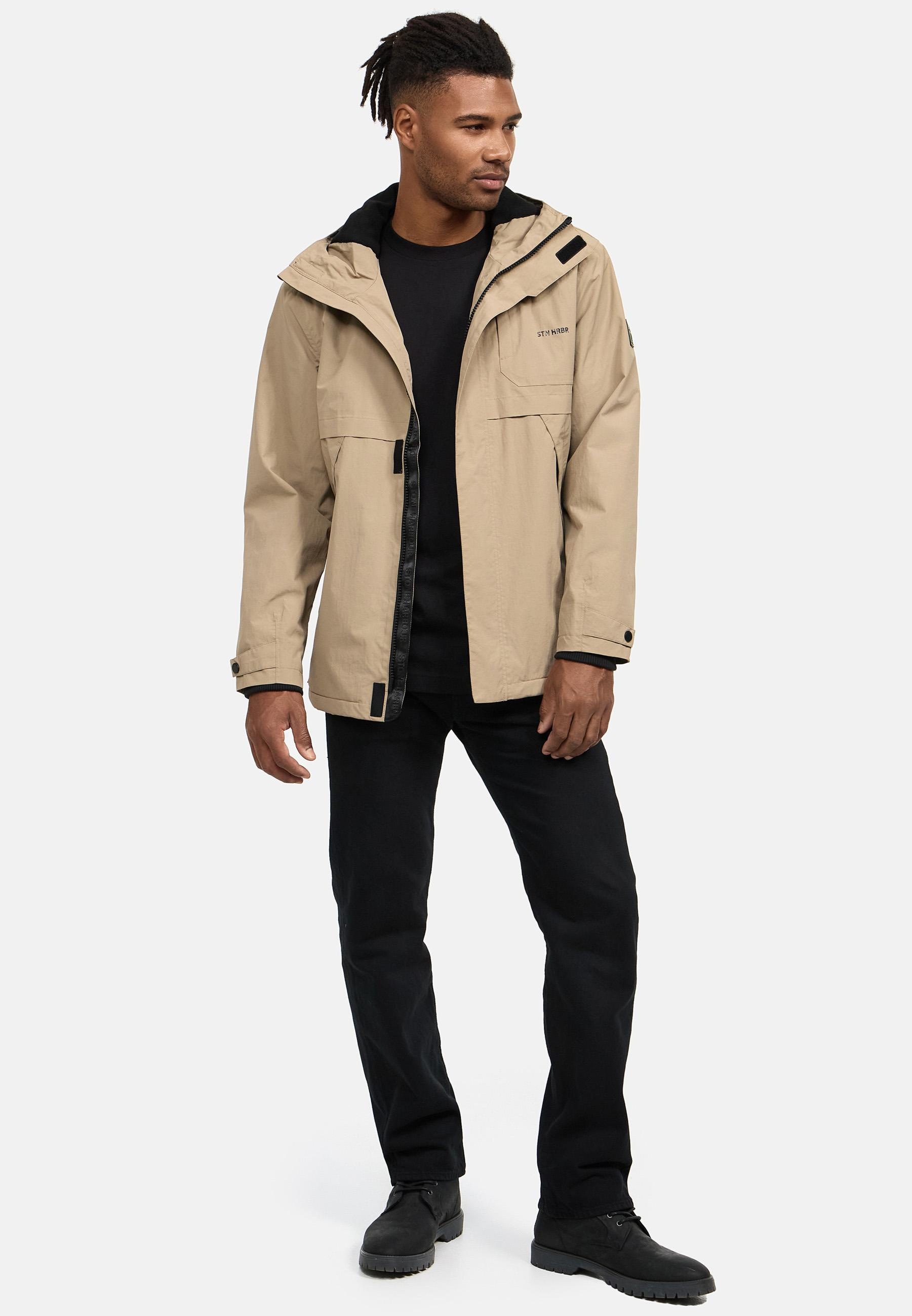 Stone Harbour Regenjacke »Zanjaar«, mit Kapuze, Herren Übergangsjacke mit Fleece-Futter
