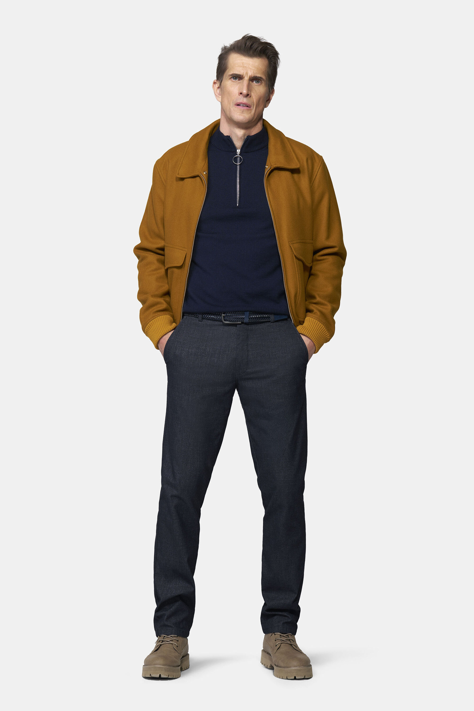 MEYER Chinos "Paris 2-3609" im Jersey Look