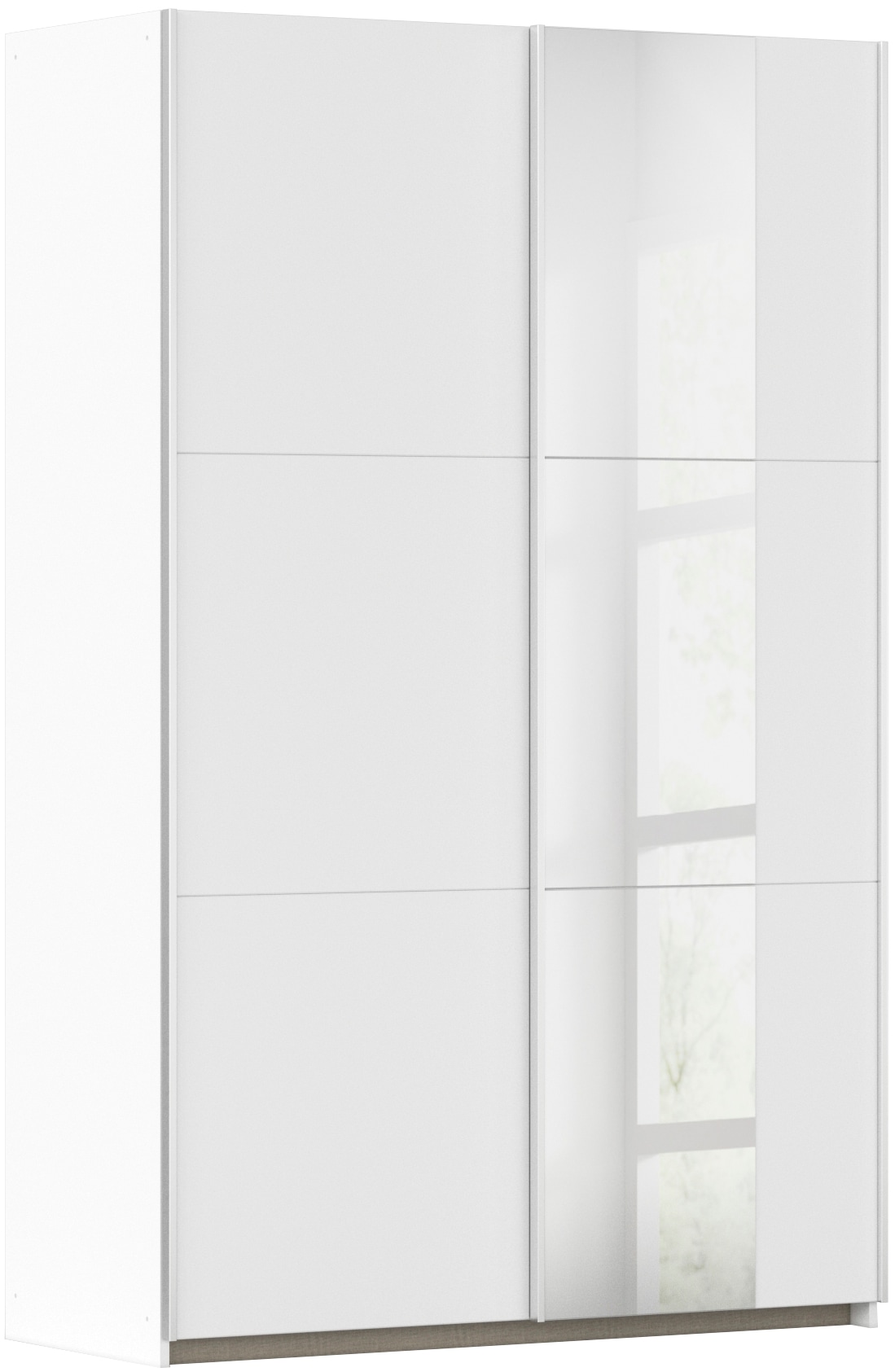rauch Schwebetürenschrank "Kleiderschrank Drehtürenschrank Schrank Garderobe KRONACH" in 3 Ausstattungen BASIC/CLASSIC/PREMIUM, Breiten 131/175/218/261 cm, optional ohne, mit 1 oder 2 Spiegel, viel Stauraum MADE IN GERMANY