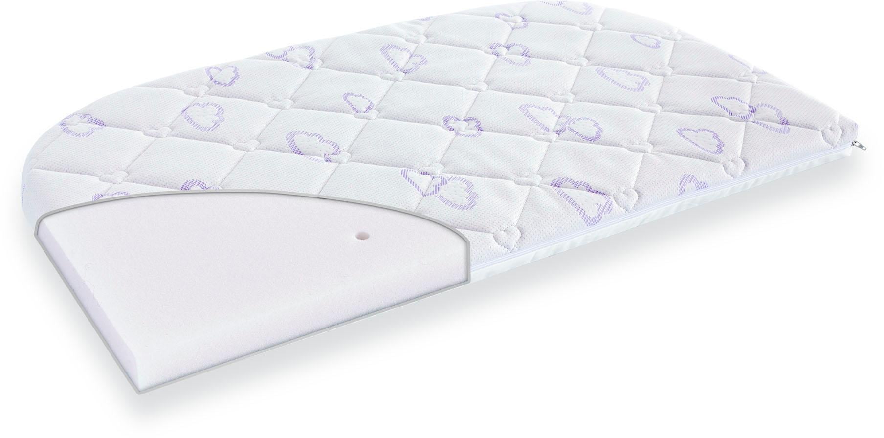 Babymatratze TRÄUMELAND "Kleine Matratze Sleepy", Kinder, Gr. 1 (0 kg - 65 kg), 5cm, Polyester Bezug, Material oben: Kunstfaser,Baumwolle Material unten: Kunstfaser,Baumwolle, B/L: 50cm x 88cm, 1 Stk., weiß, Bezug: 54% Polyester, 46% Baumwolle, Matratzen,