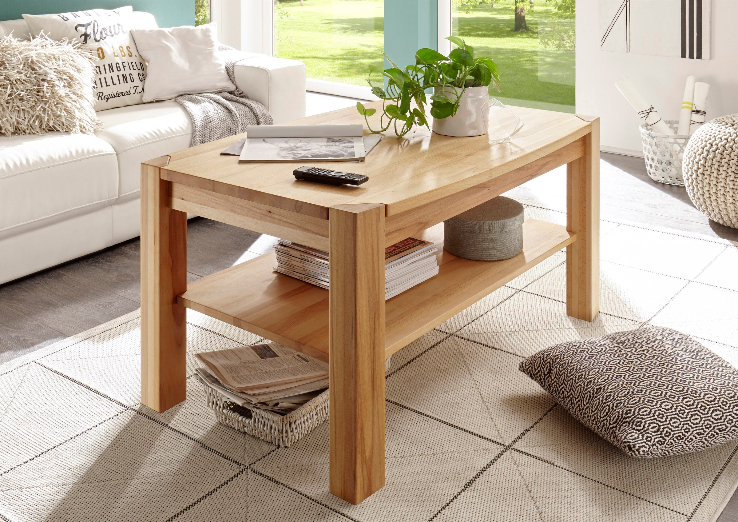 MCA furniture Couchtisch, Couchtisch Massivholz mit Ablage kaufen | BAUR
