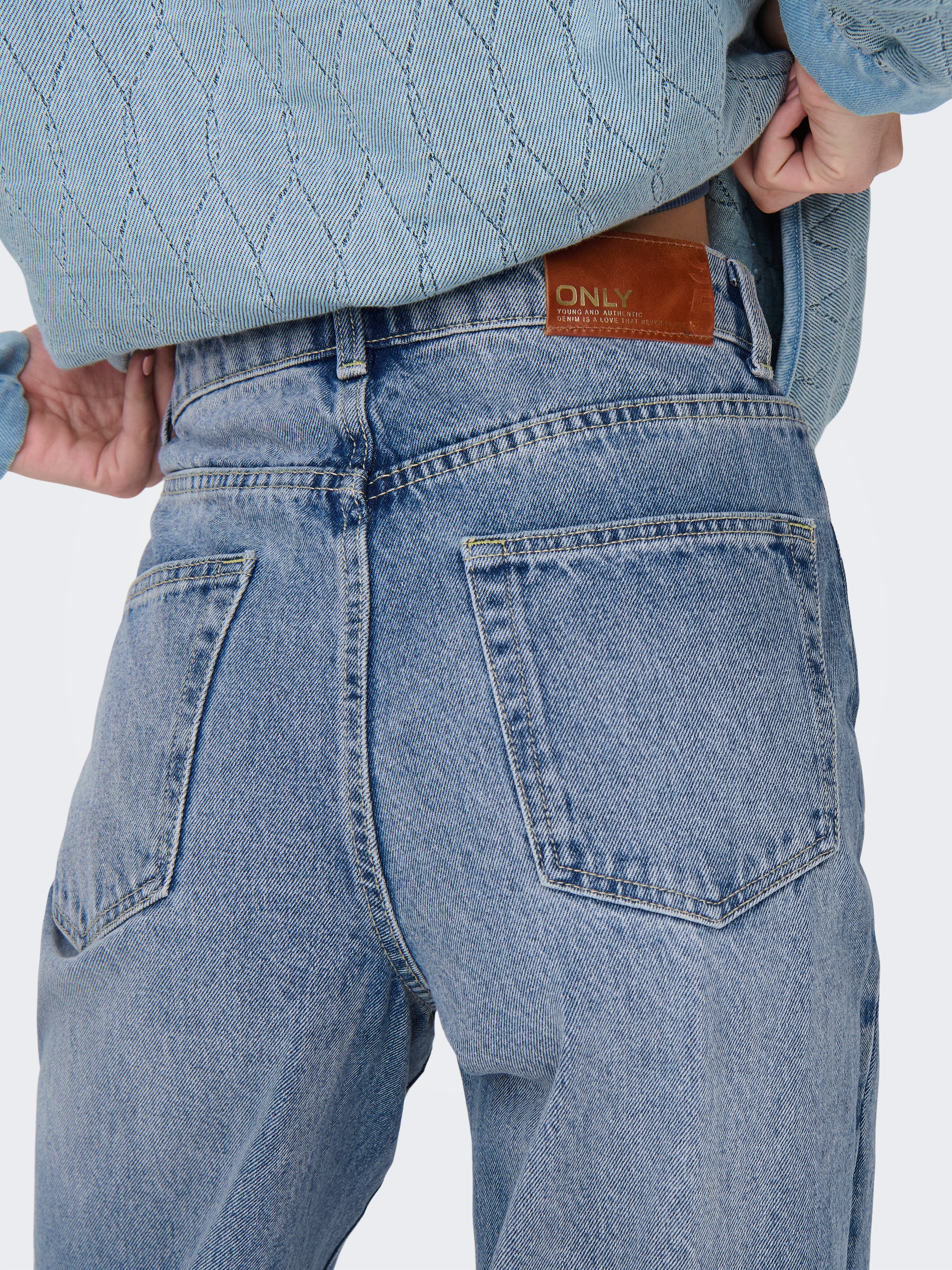 Thumbnail - ONLY High-waist-Jeans "ONLHOPE HW WIDE DNM REA345 NOOS" Baumwolle