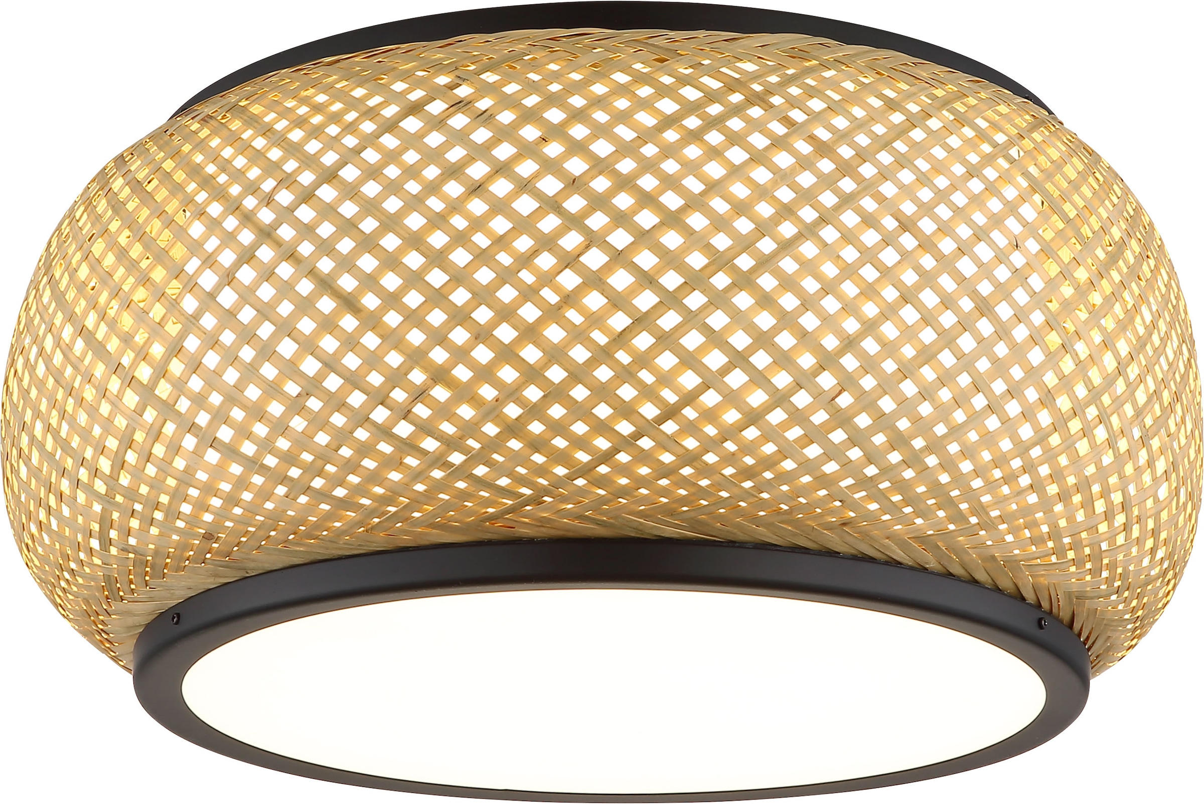 GLOBO LIGHTING Deckenleuchte BAMBORA LED-Modul 1 Stk. Schwarze  Deckenlampe Bambus LED CCT opal, Memory | BAUR