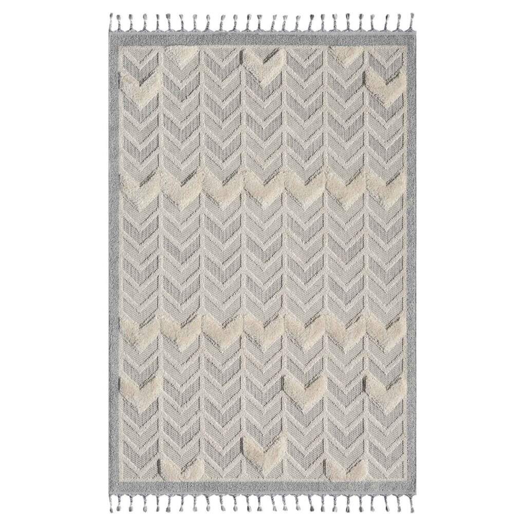 Thumbnail - Carpet City Hochflor-Teppich "VALENCIA 920" rechteckig 20 mm Höhe Läufer, Boho-Stil, Hochtief-Muster/ 3D-Effekt, mit Fra...