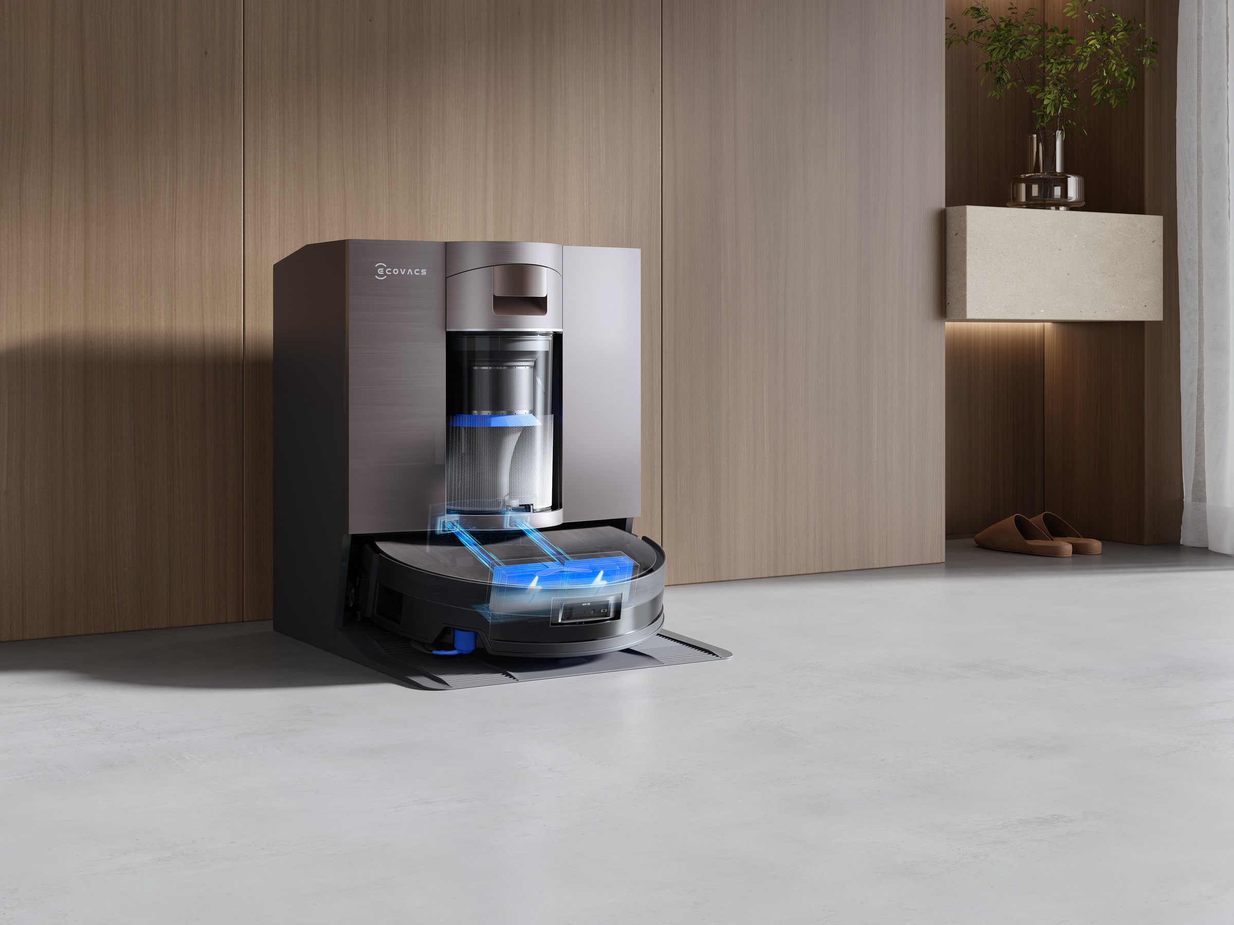 ECOVACS Saugroboter »mit Wischfunktion DEEBOT X11 OmniCyclone, 19.500 Pa, 18 l/s Luftstrom«, Schnellladefunktion, Wischrolle, beutellos