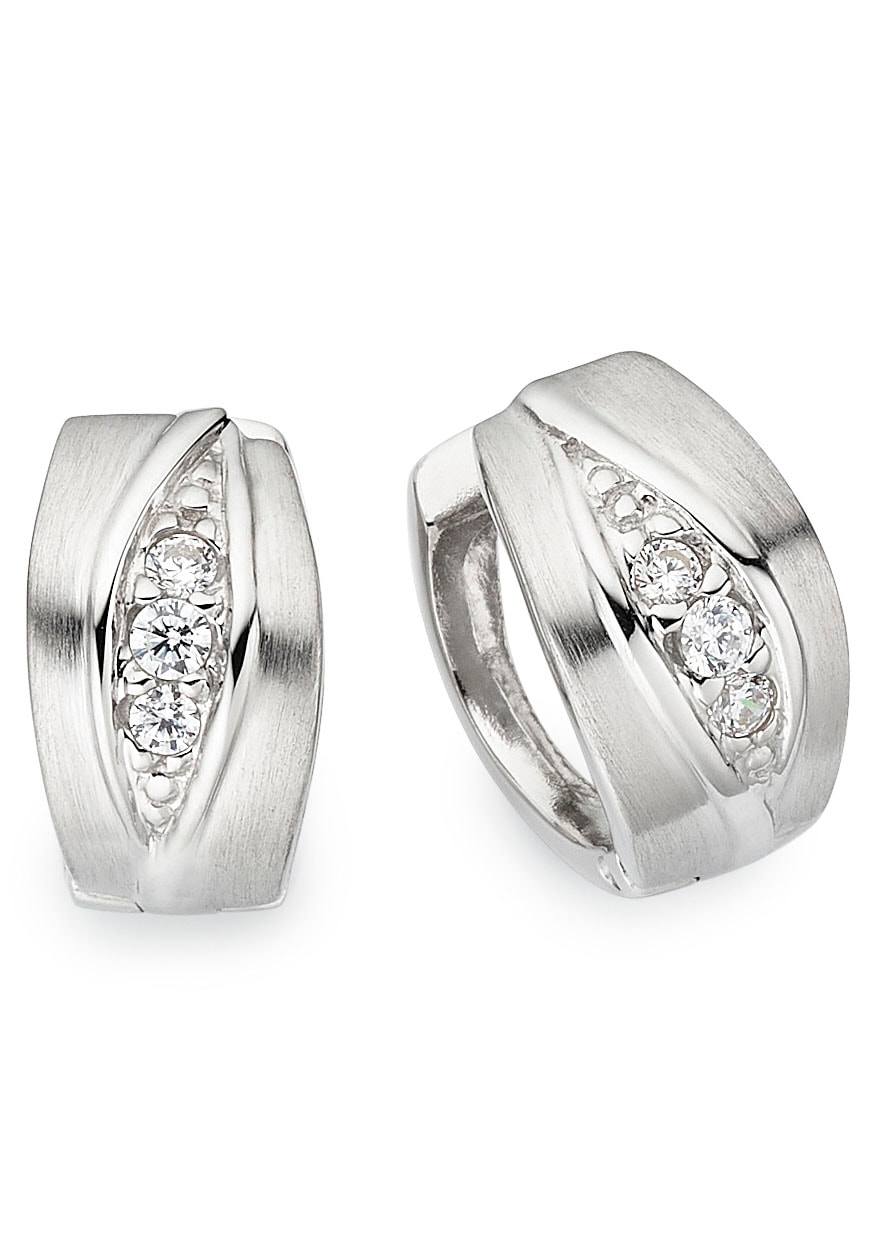 Firetti Hoop Earrings Silver 925 White 13mm