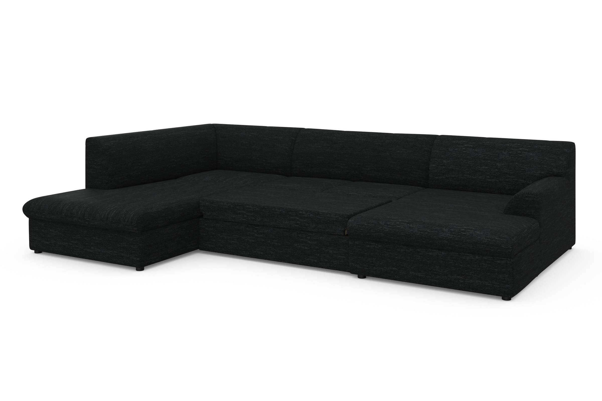 DOMO collection Wohnlandschaft »Topper, elegant und zeitlos, komfortabel, U-Form«, wahlweise mit Bettfunktion
