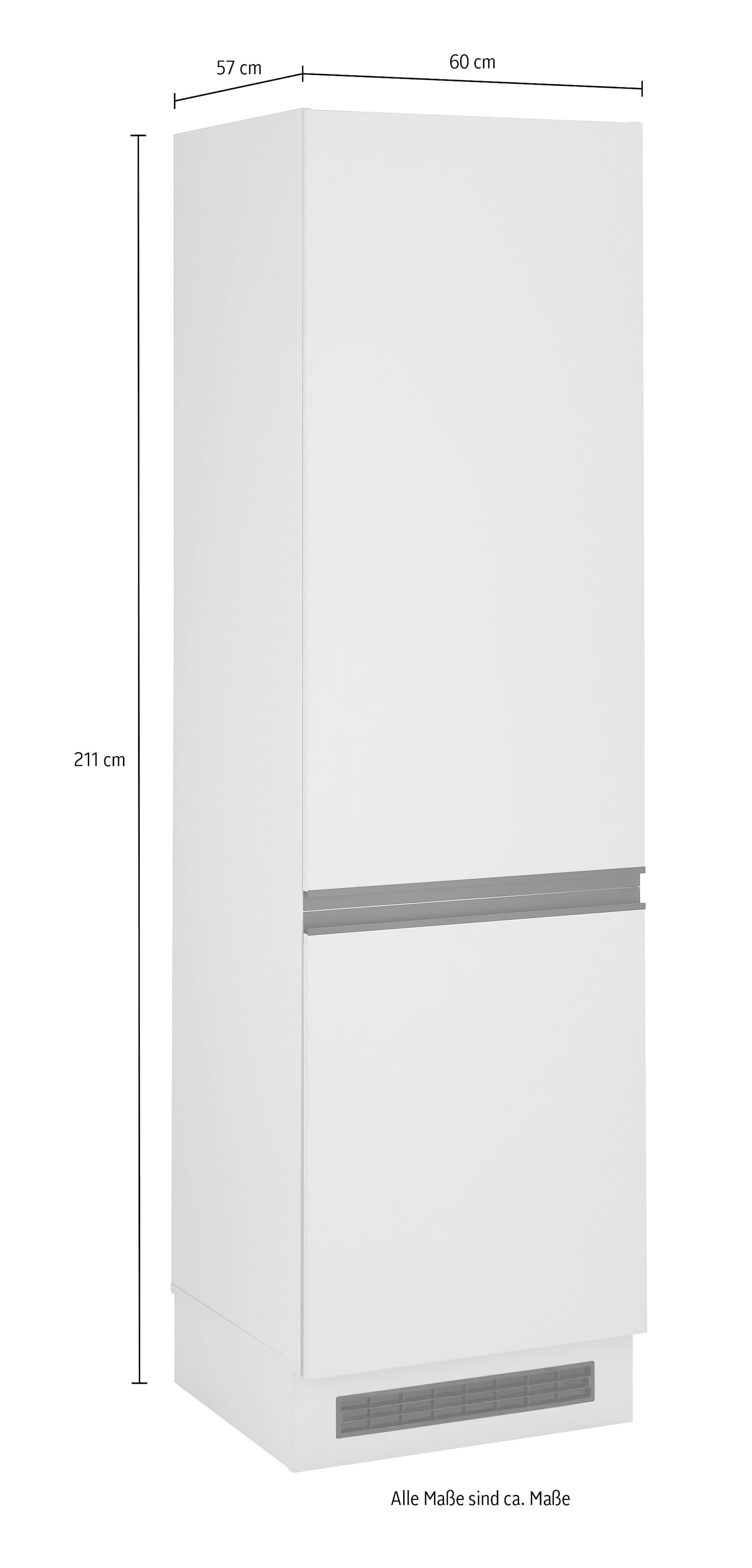 BASIC by Balculina Kühlumbauschrank »Nizza B/H/T 60x211x57« 1 Stk. tlg. Breite 60 cm, Softclose