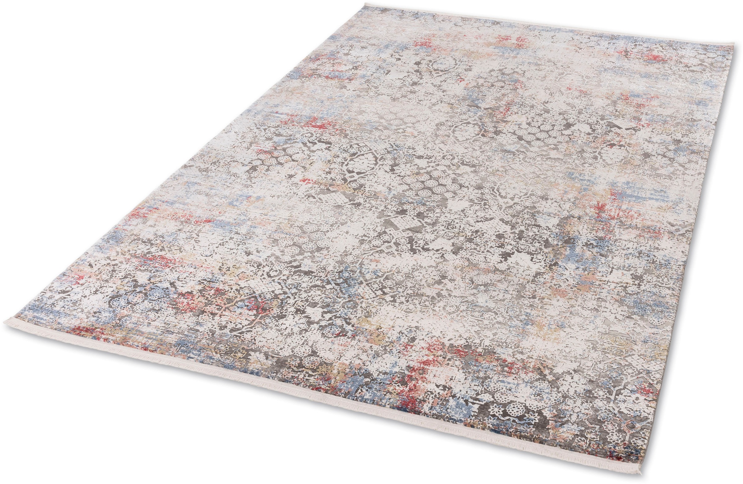 Teppich ASTRA "Gravina 231", bunt (multi), B:133cm H:8mm L:190cm, Kunstfaser, Viskose, Teppiche, Teppich, seidiger Schimmer durch Viskose, Hoch Tief Struktur, Wohnzimmer