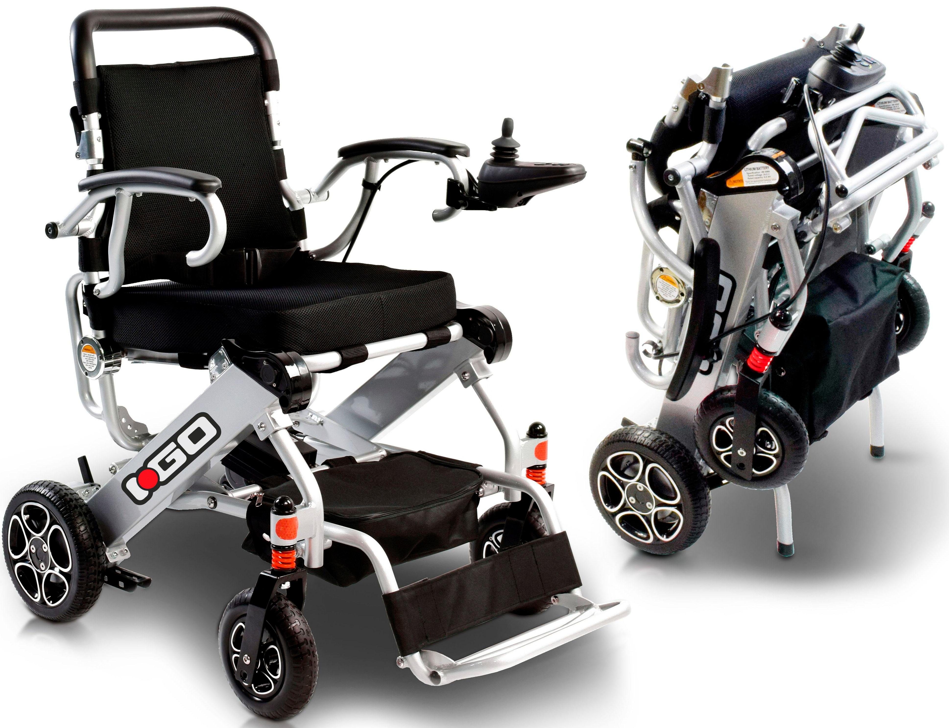 Thumbnail - mobilis Elektrorollstuhl "M40 / I-Go, Leicht faltbar" E-Motor 2 x 200 W, Fußbrett hochklappbar, Joystick Rechts oder Lin...