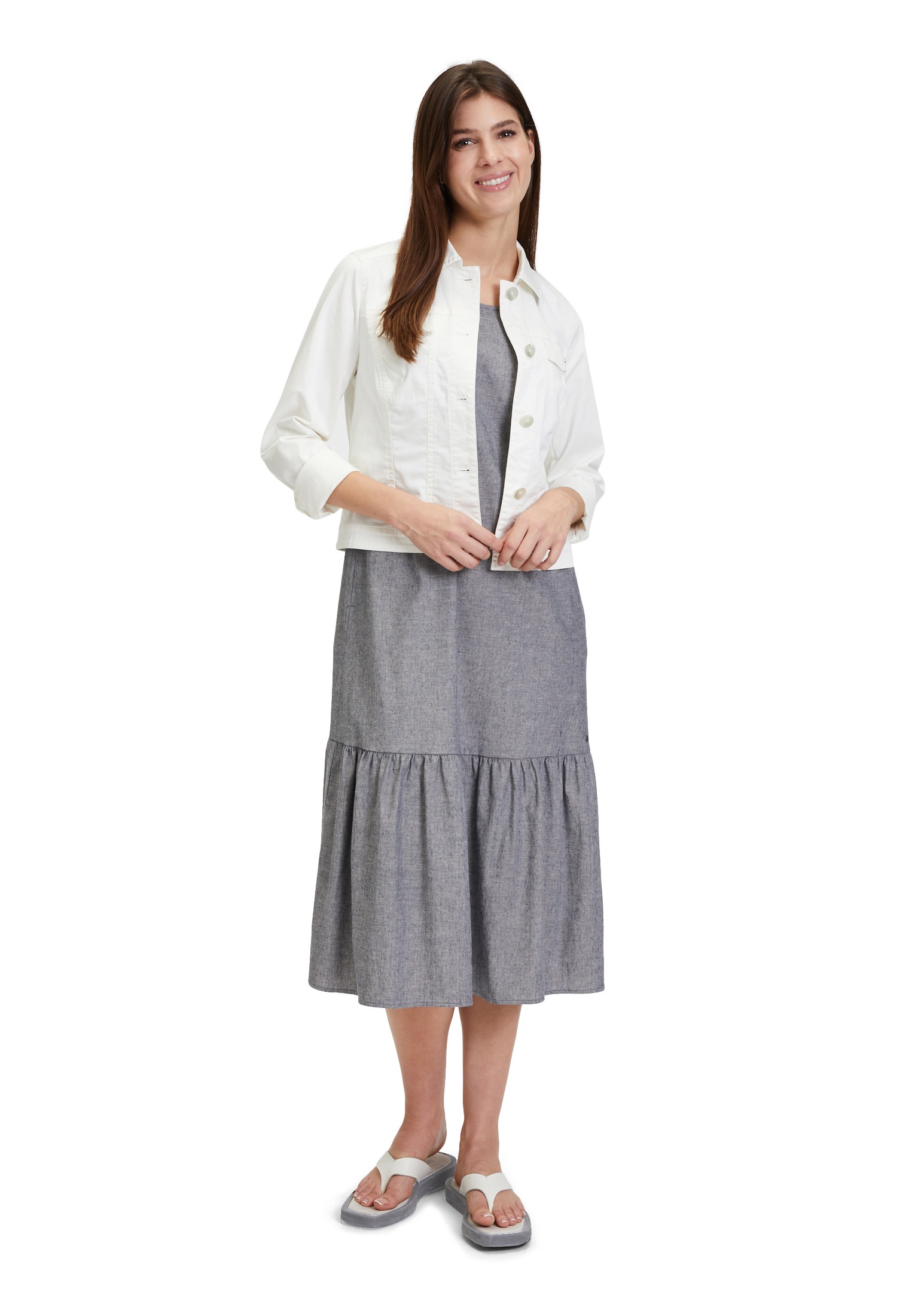 Betty&Co Jackenblazer »Betty & Co Jeansjacke mit Kragen«, Taschen